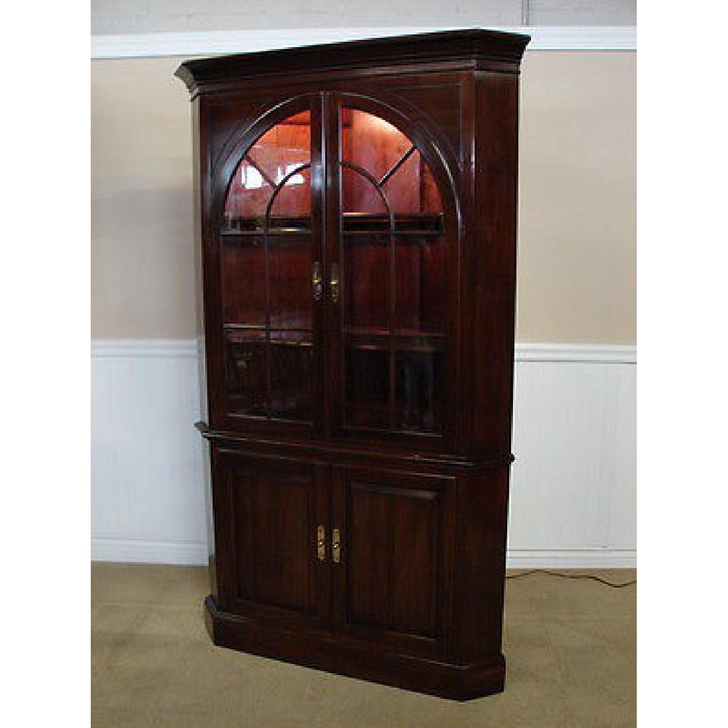 Ethan Allen Corner Cabinet Georgian in Court Cherry - image-1