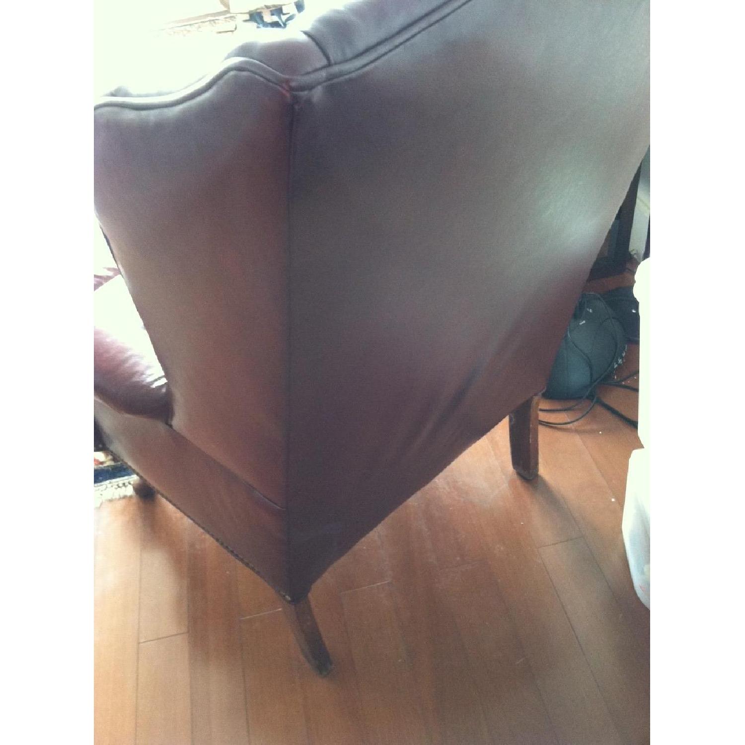 Ethan Allen Leather Wing Chair - image-3
