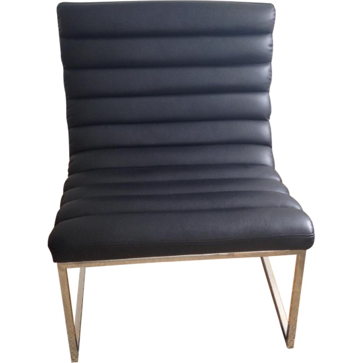 Wayfair Faux Black Leather Accent Chair Aptdeco