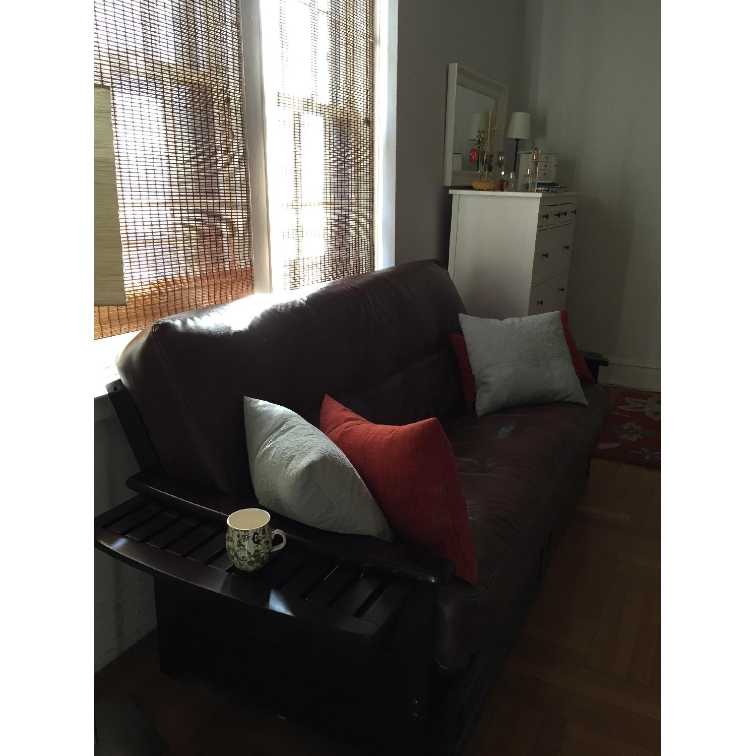 Somette Espresso Futon w/ Storage Drawer - image-2