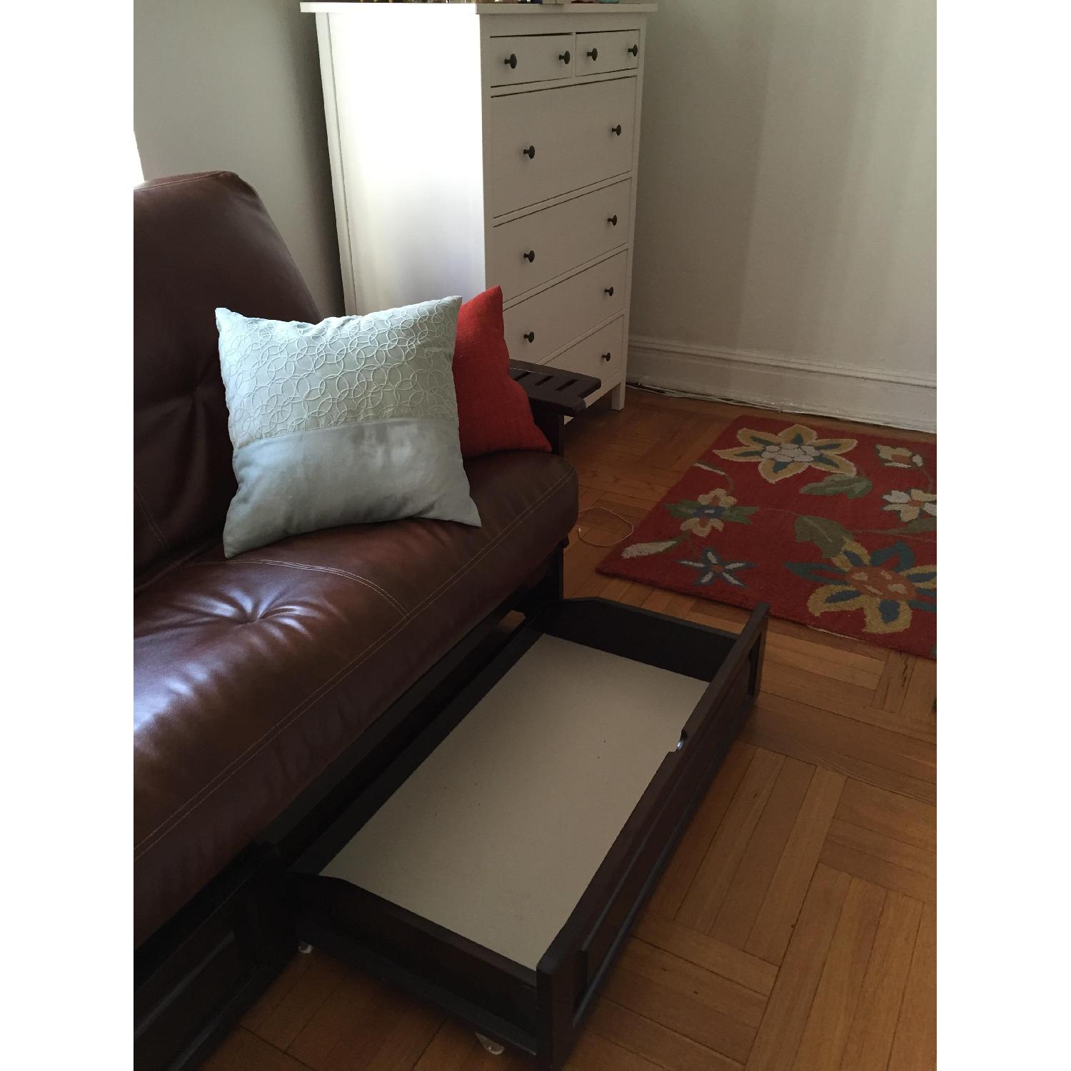 Somette Espresso Futon w/ Storage Drawer - image-3