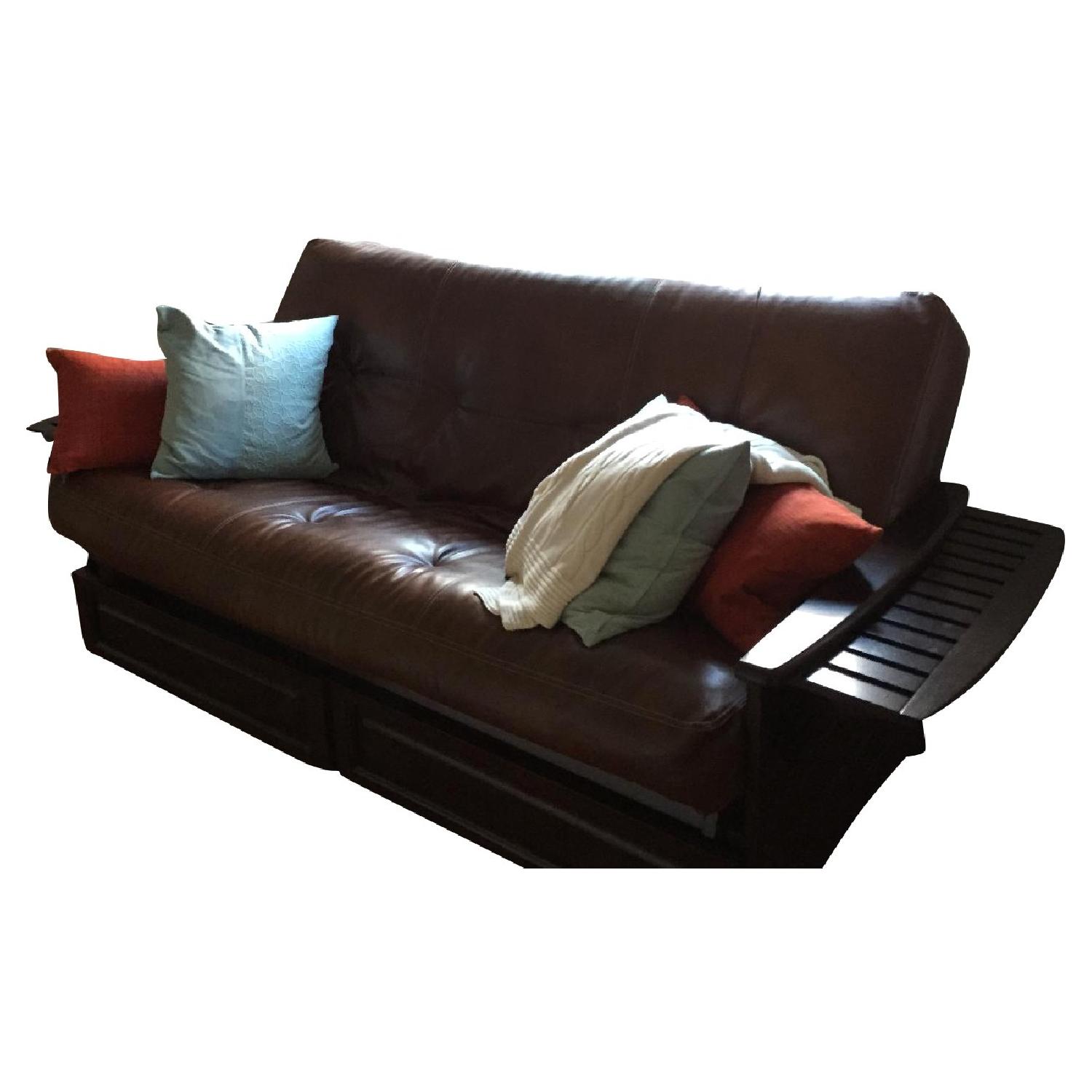 Somette Espresso Futon w/ Storage Drawer - image-0