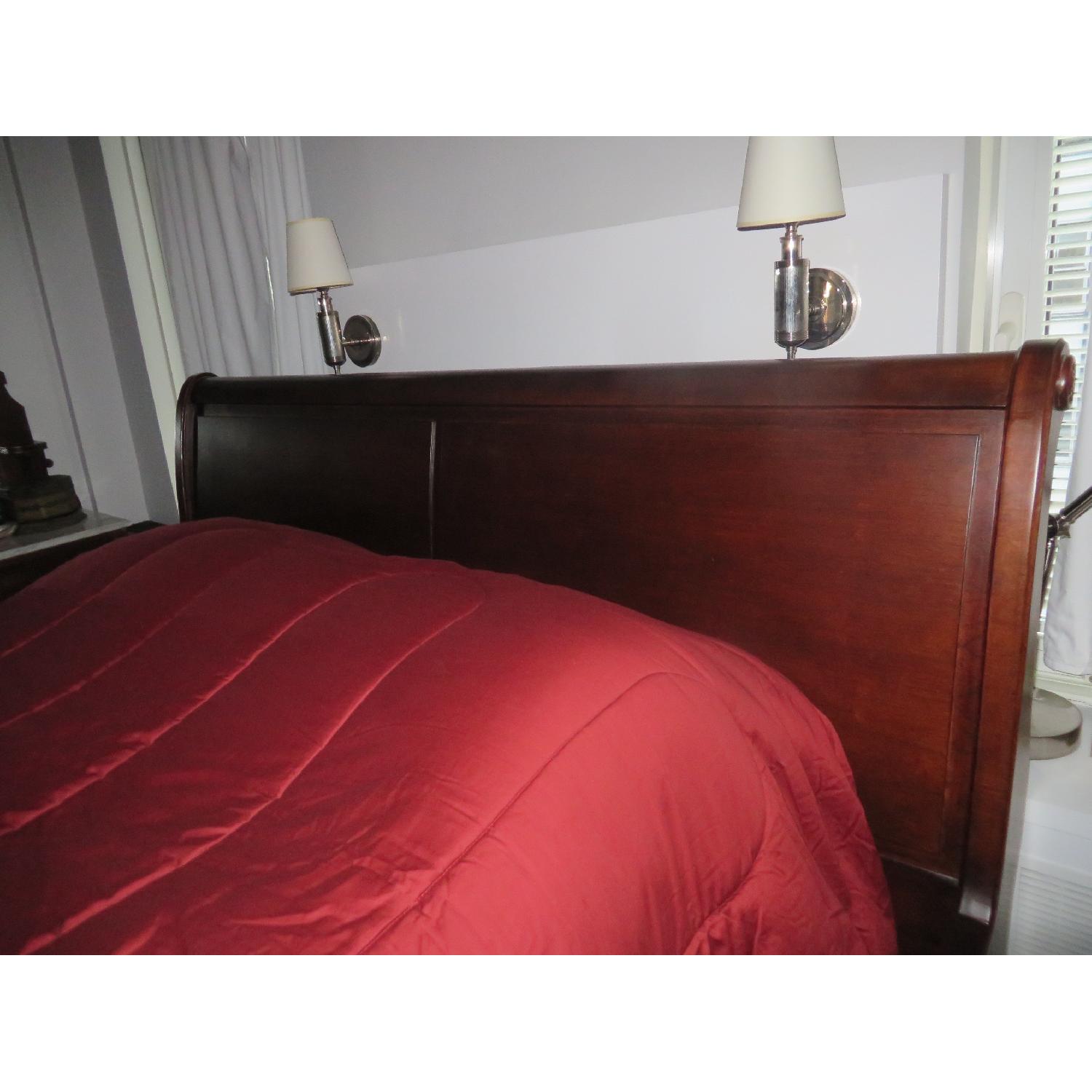 Ralph Lauren King Size Cherry Wood Sleigh Bed - image-1