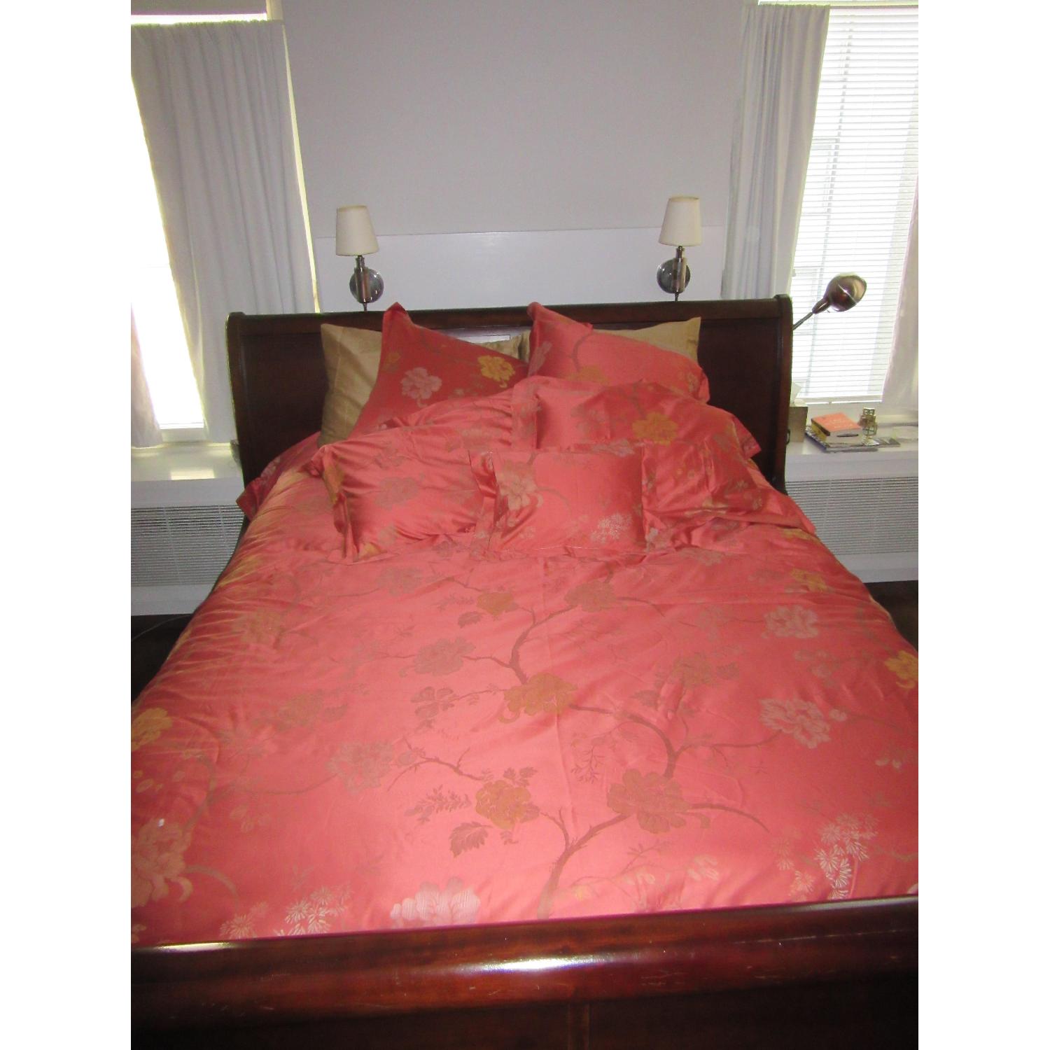 Ralph Lauren King Size Cherry Wood Sleigh Bed - image-6