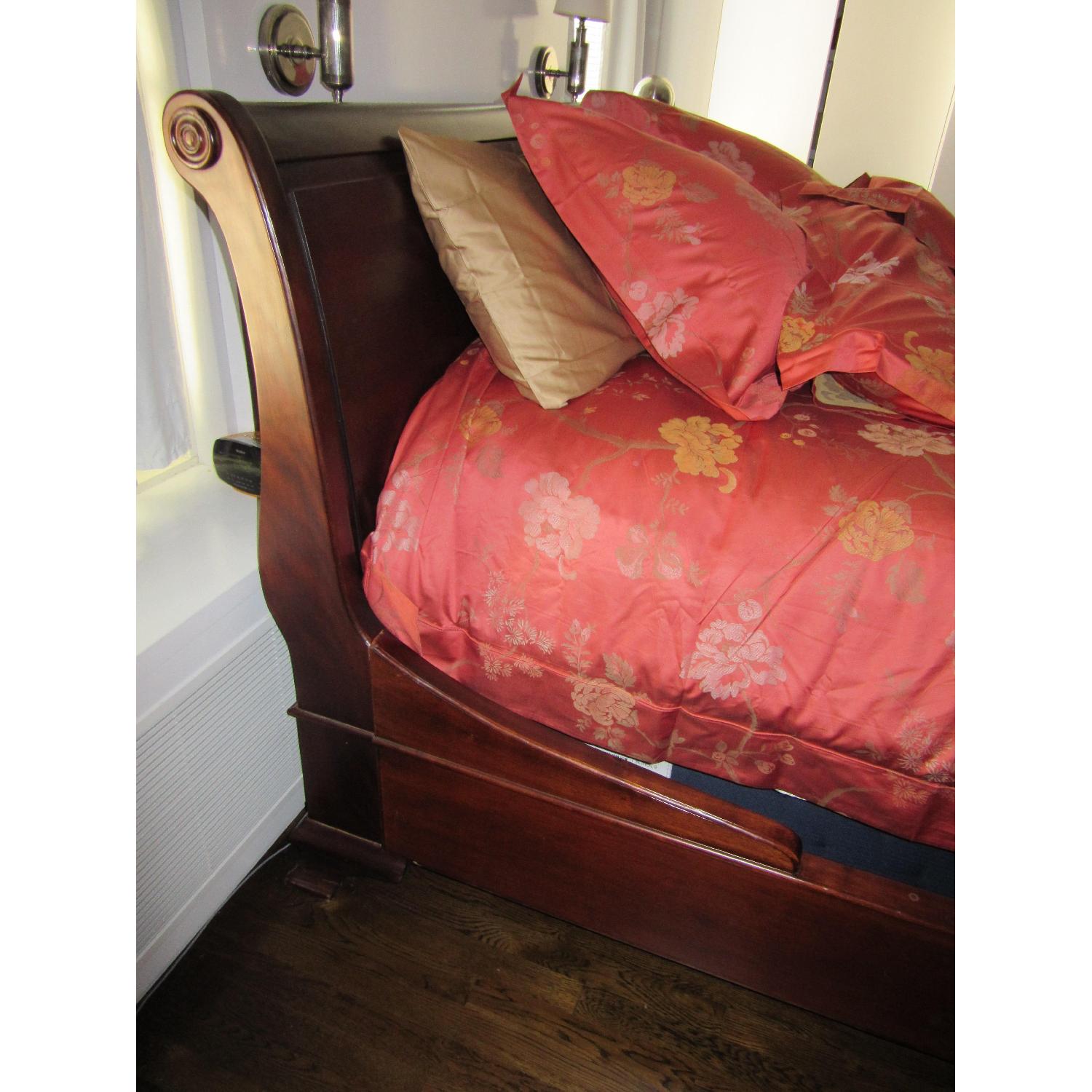 Ralph Lauren King Size Cherry Wood Sleigh Bed - image-8