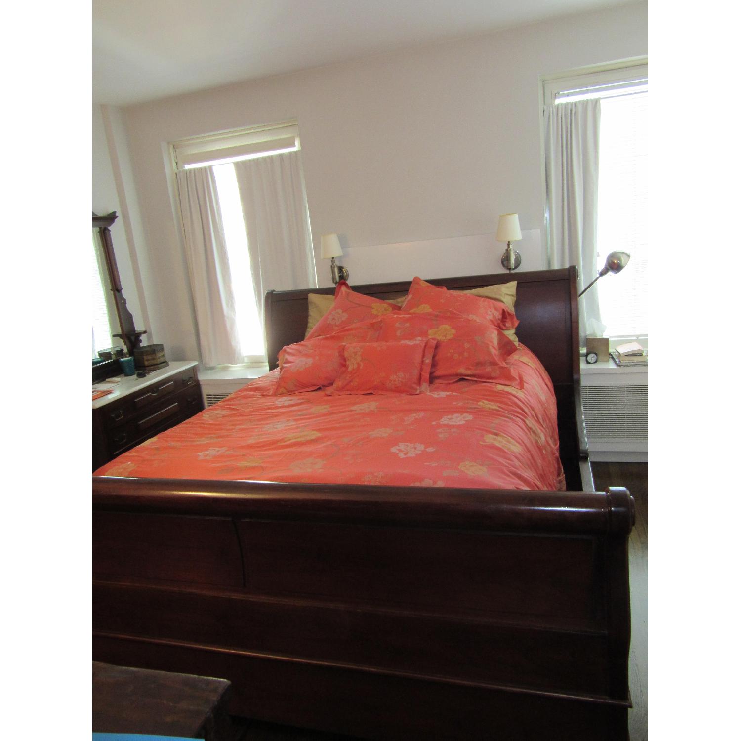 Ralph Lauren King Size Cherry Wood Sleigh Bed - image-16