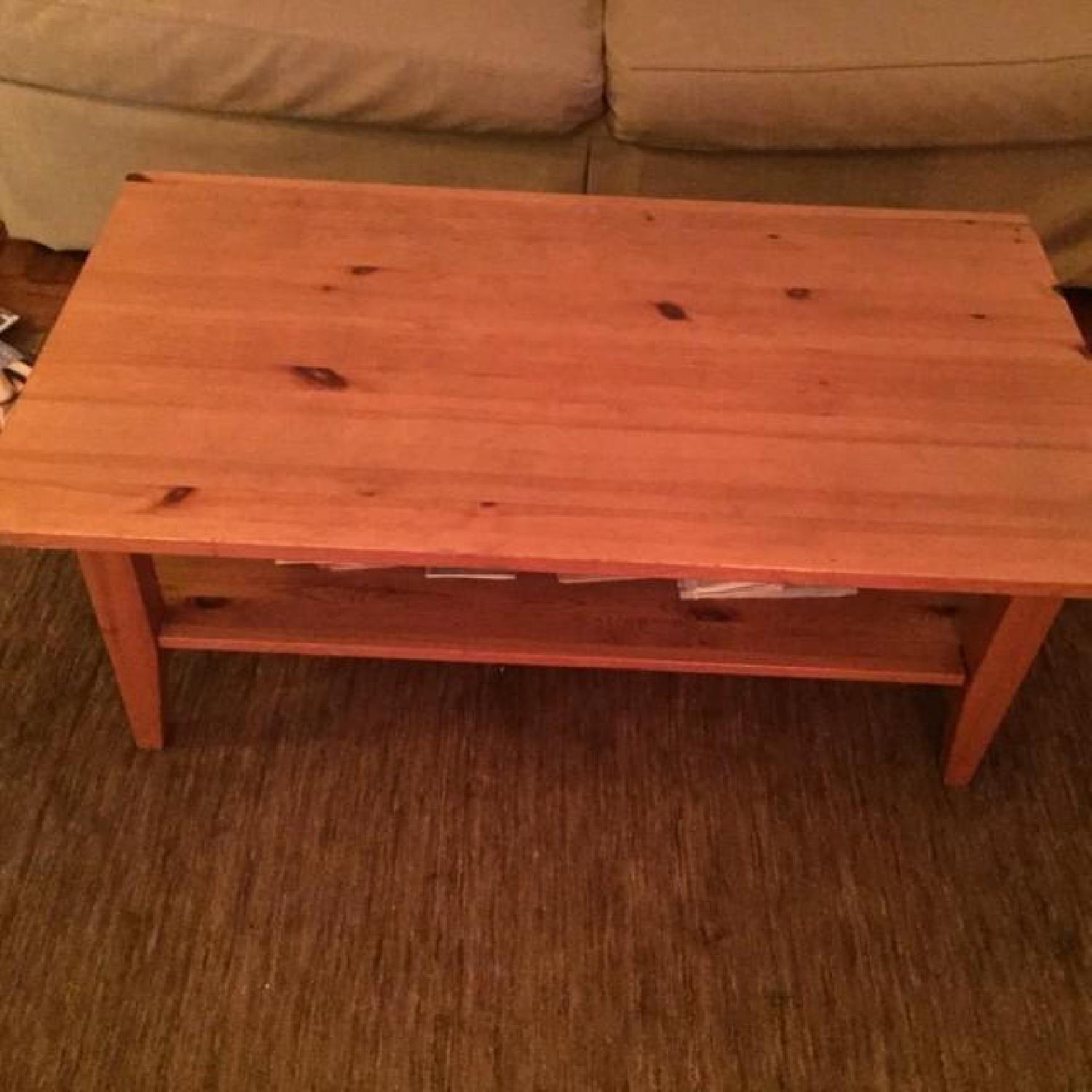 Ikea Wood Coffee Table with Shelf AptDeco