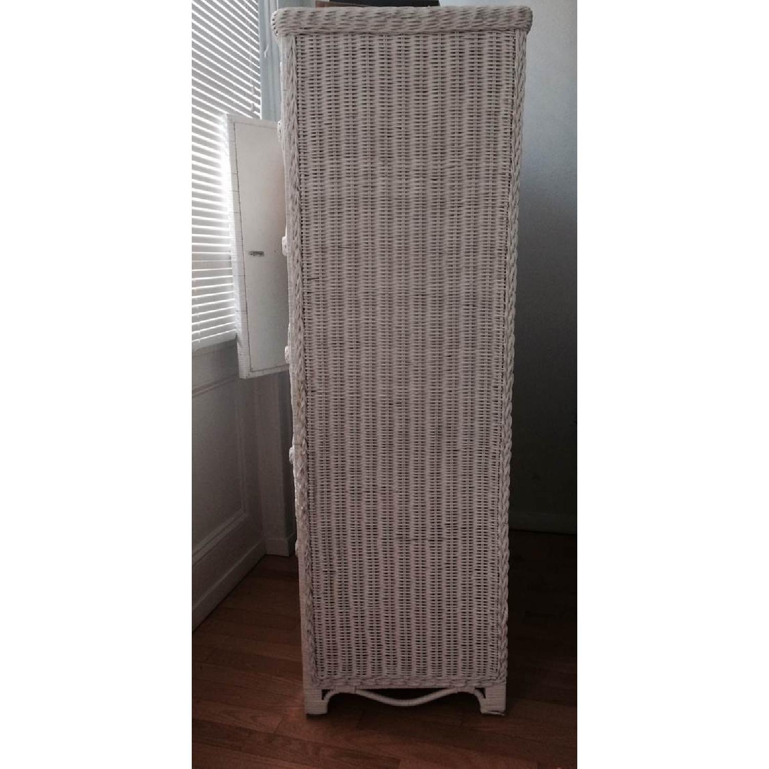 White Wicker Armoire - image-2