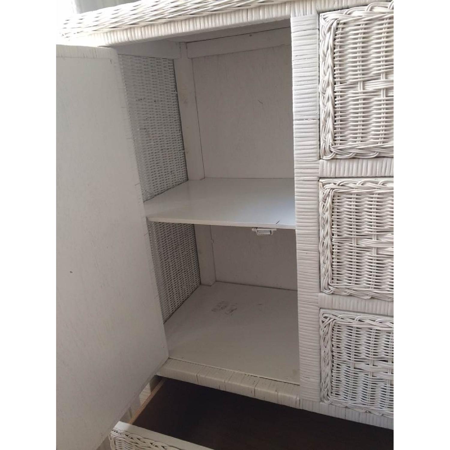 White Wicker Armoire - image-4