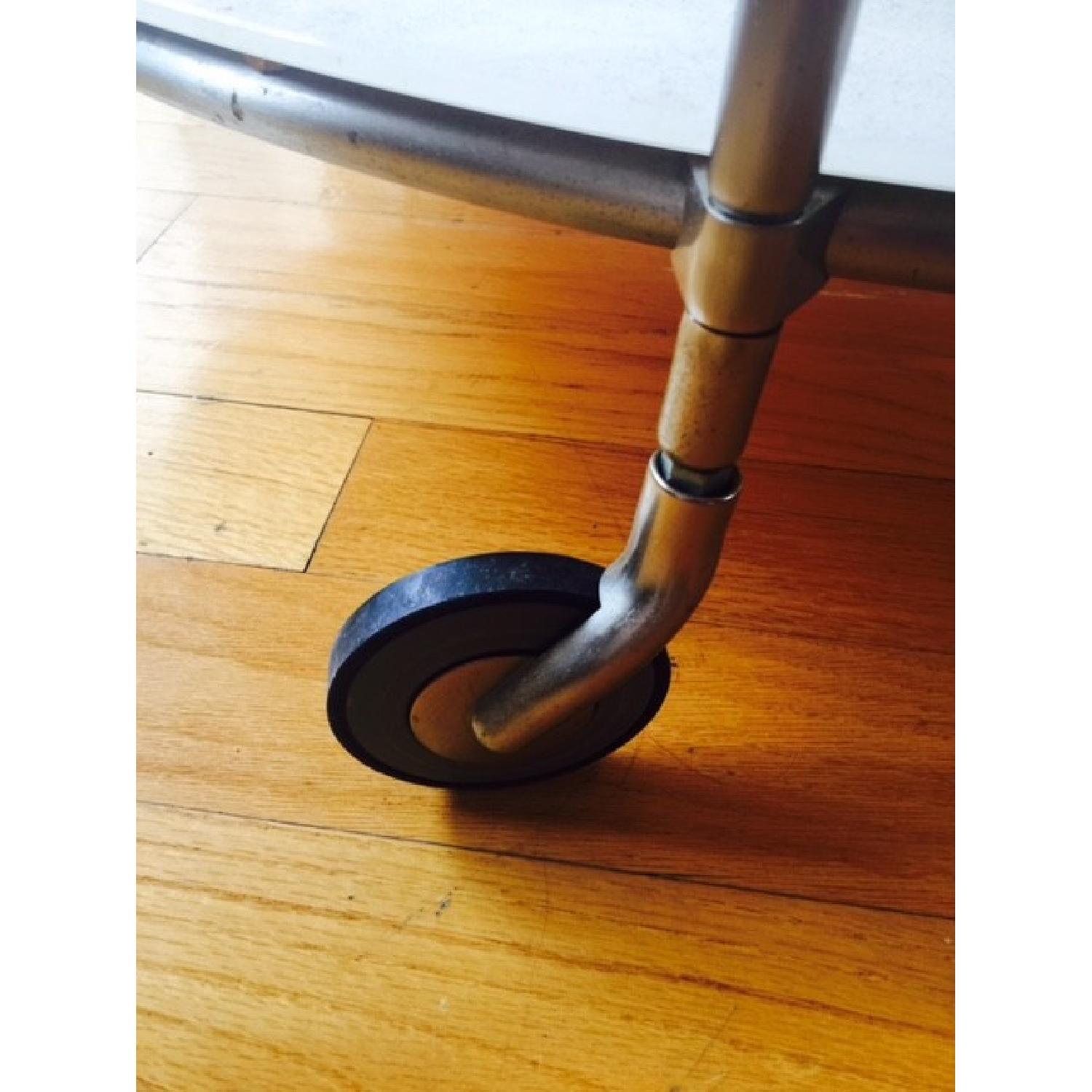 Ikea Strind White Glass Round 2-Tier Coffee Table - image-2