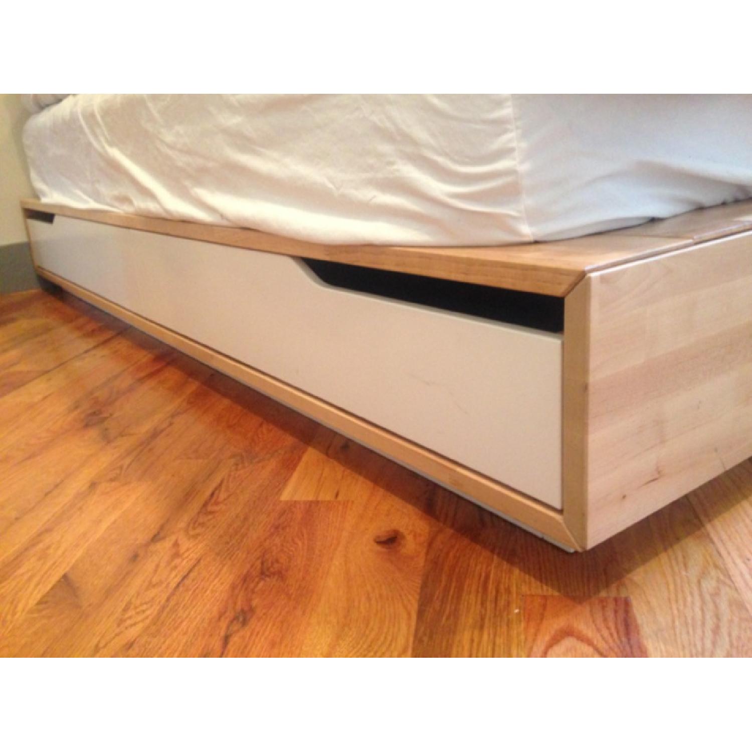 ベッドフレーム IKEA Mandal single bed frame MANDAL bed frame with storage, birch/white, 90x200 cm - IKEA