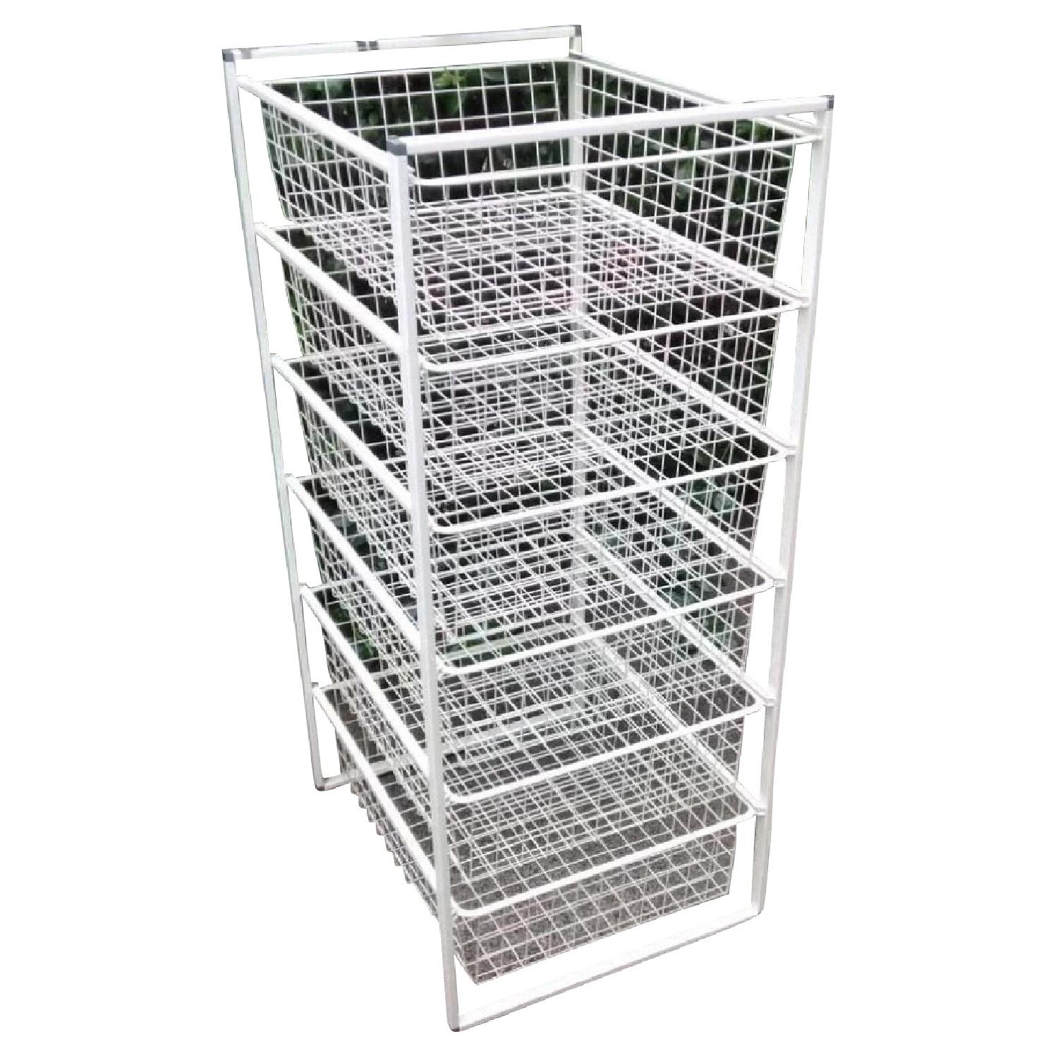 Ikea Tonius Wire Shelf Frame w/ 6 Baskets - AptDeco