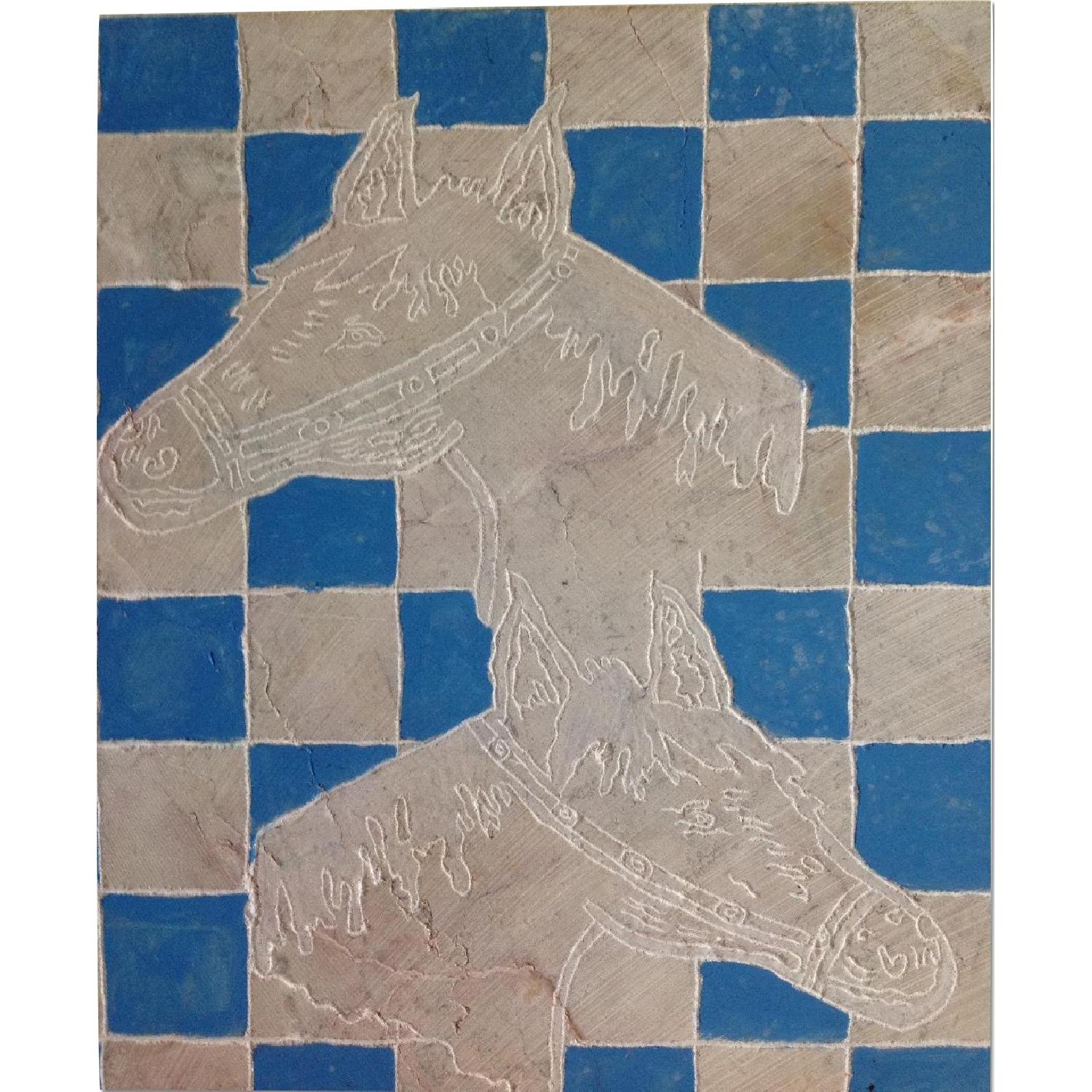 Marble Head Horses Wall Art - image-0