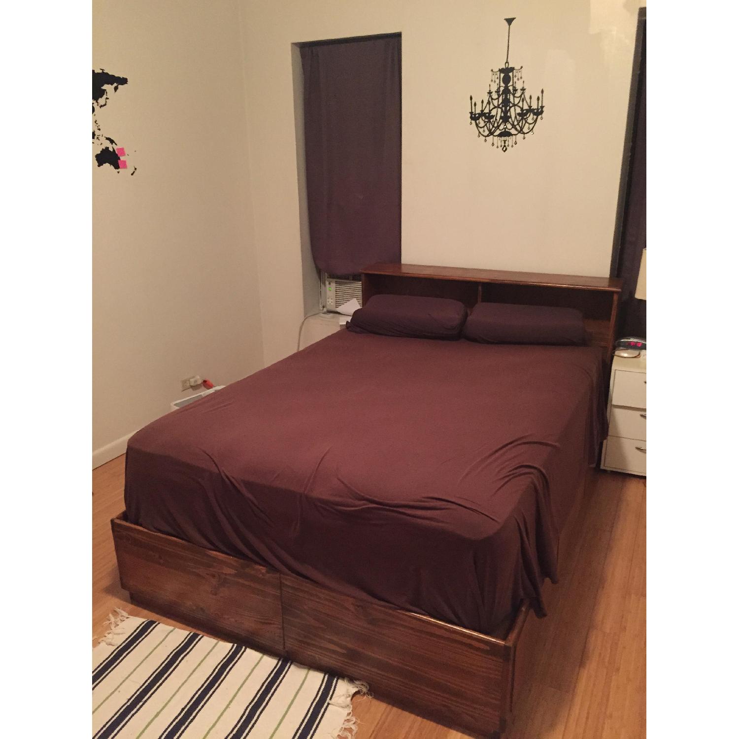 Gothic Cabinet Craft Wood Full Size Storage Bed - image-1