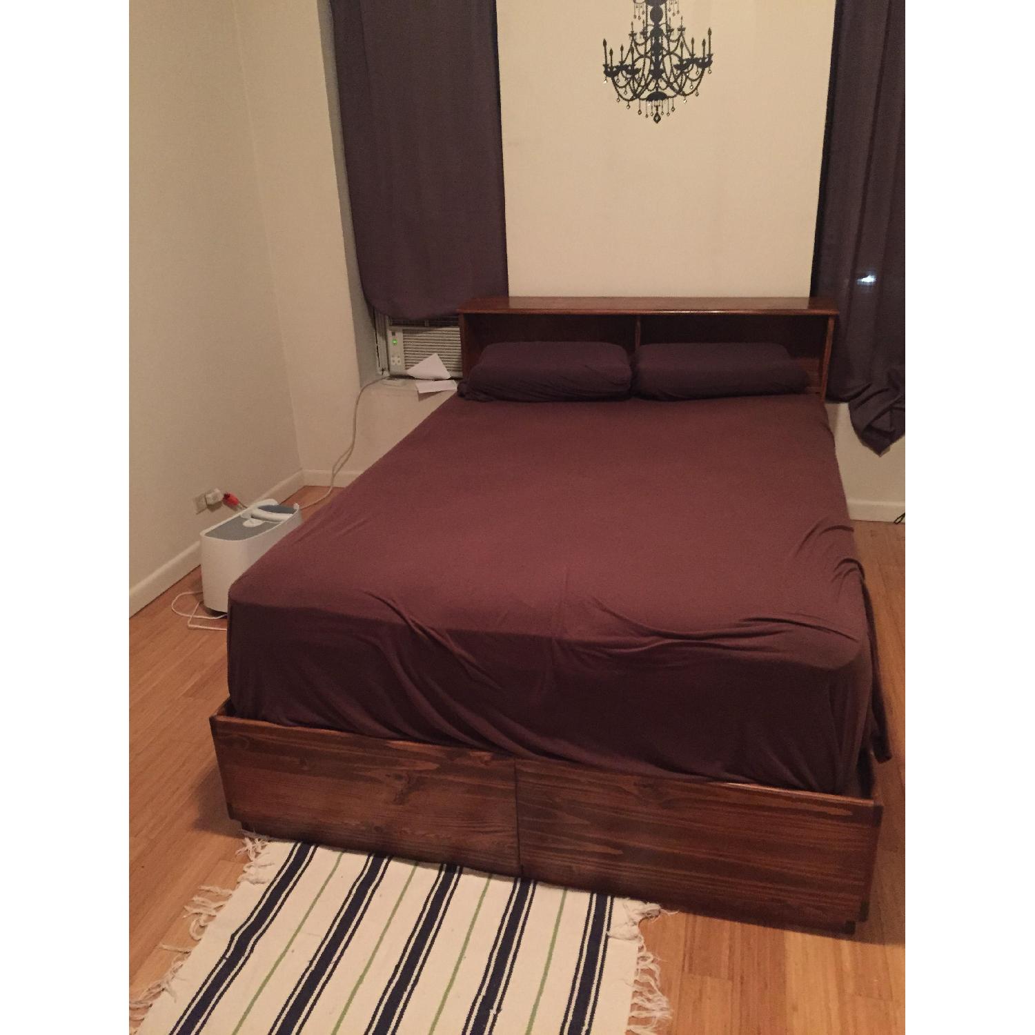 Gothic Cabinet Craft Wood Full Size Storage Bed - image-2