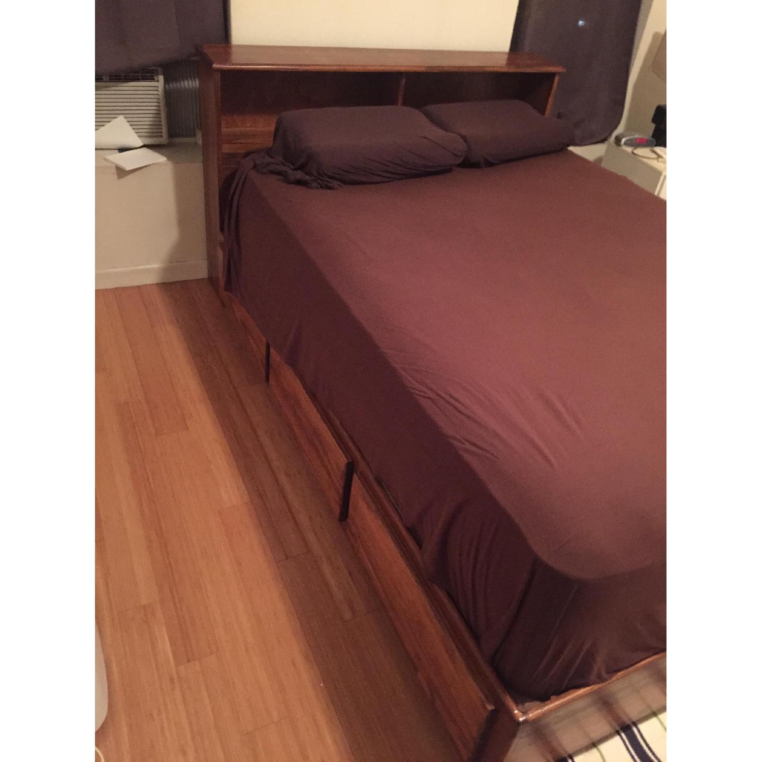 Gothic Cabinet Craft Wood Full Size Storage Bed - image-3