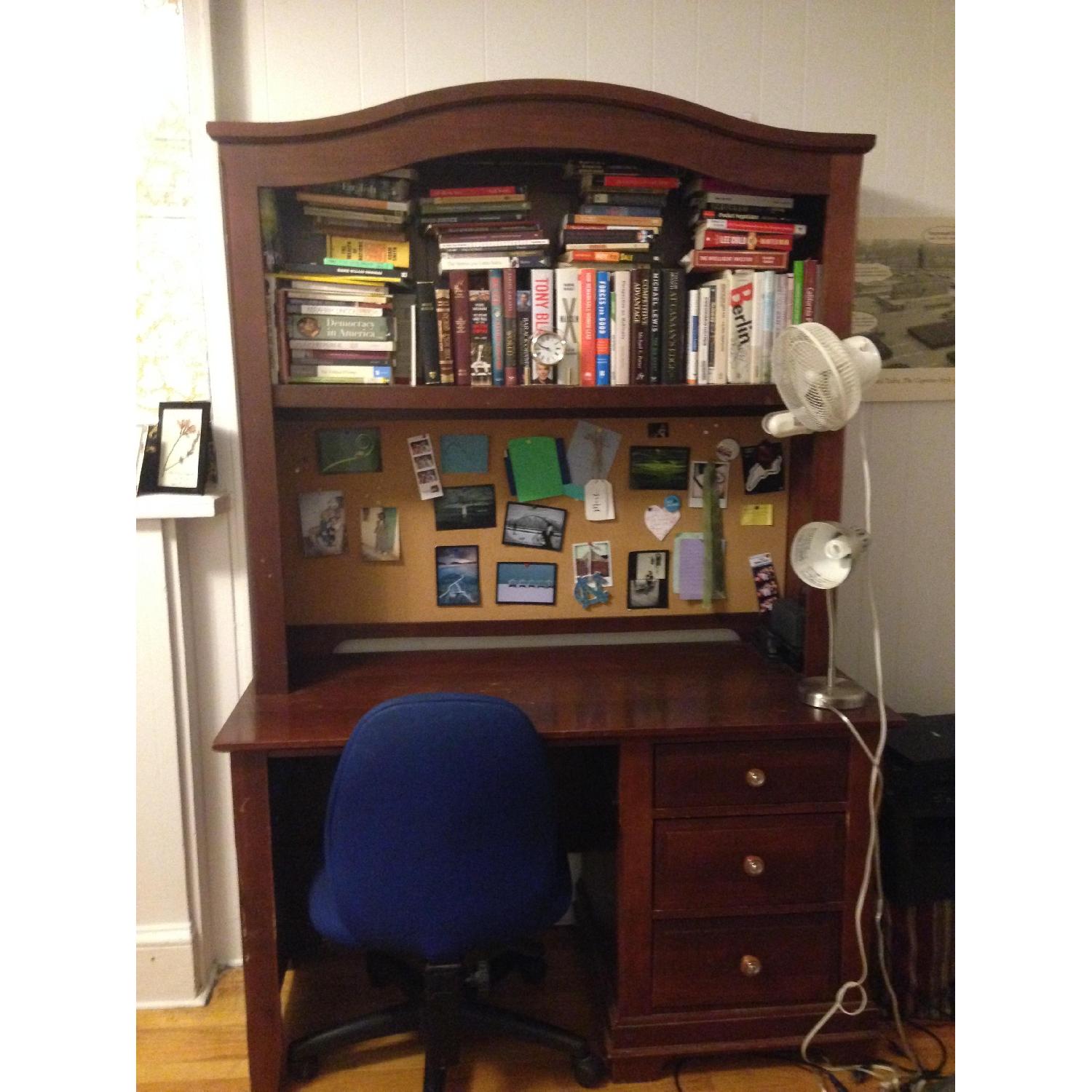 Vaughan-Bassett Cottage Cherry Finish Computer Desk with Hutch - image-1