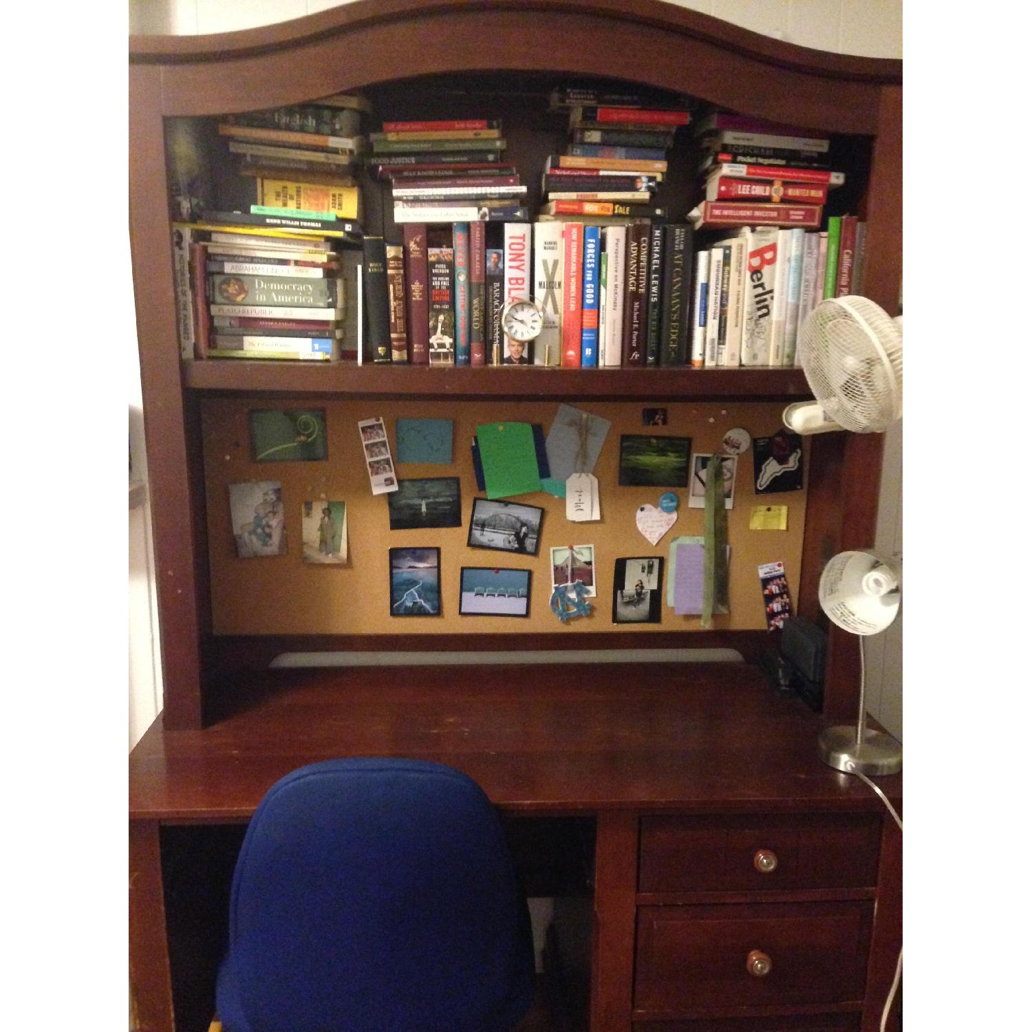 Vaughan-Bassett Cottage Cherry Finish Computer Desk with Hutch - image-2