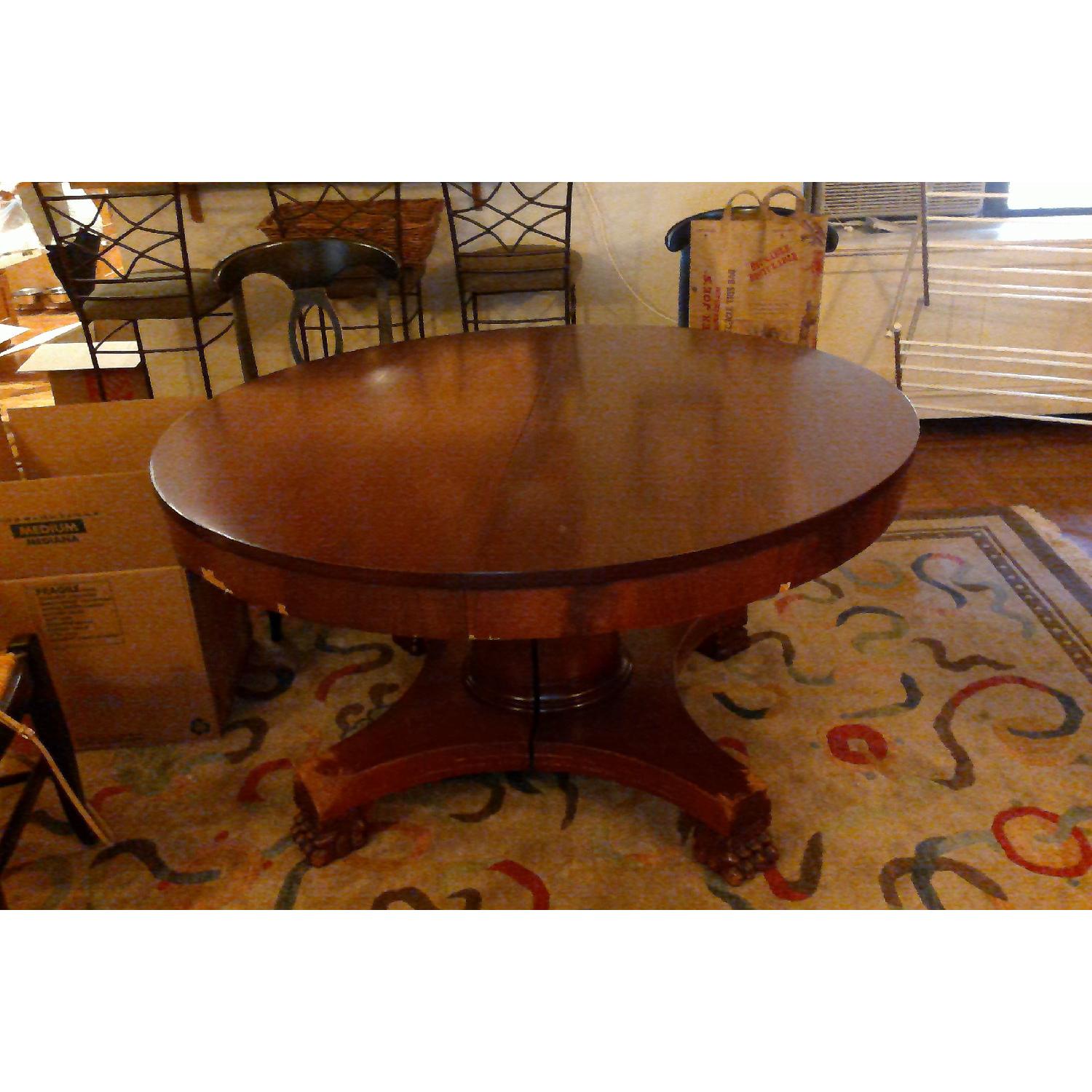 Antique Expandable Round Dining Table - image-1