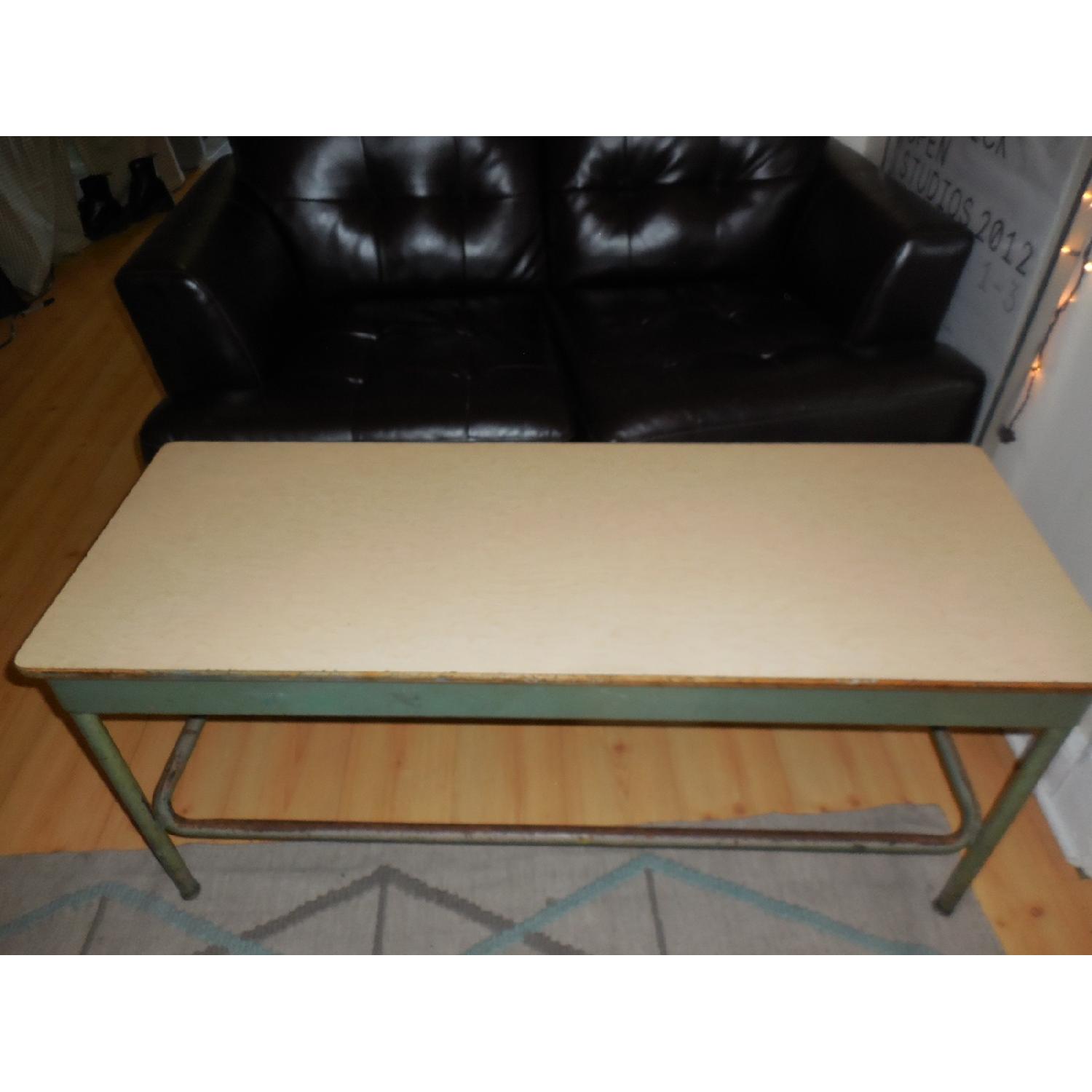 Vintage Double School Desk/Coffee Table - image-4