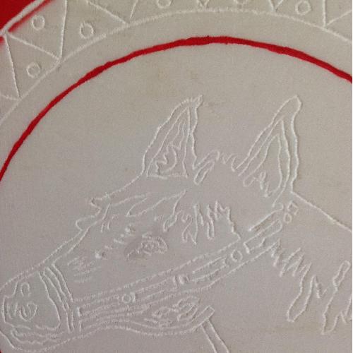 Used Marble Red Horse Wall Art for sale on AptDeco