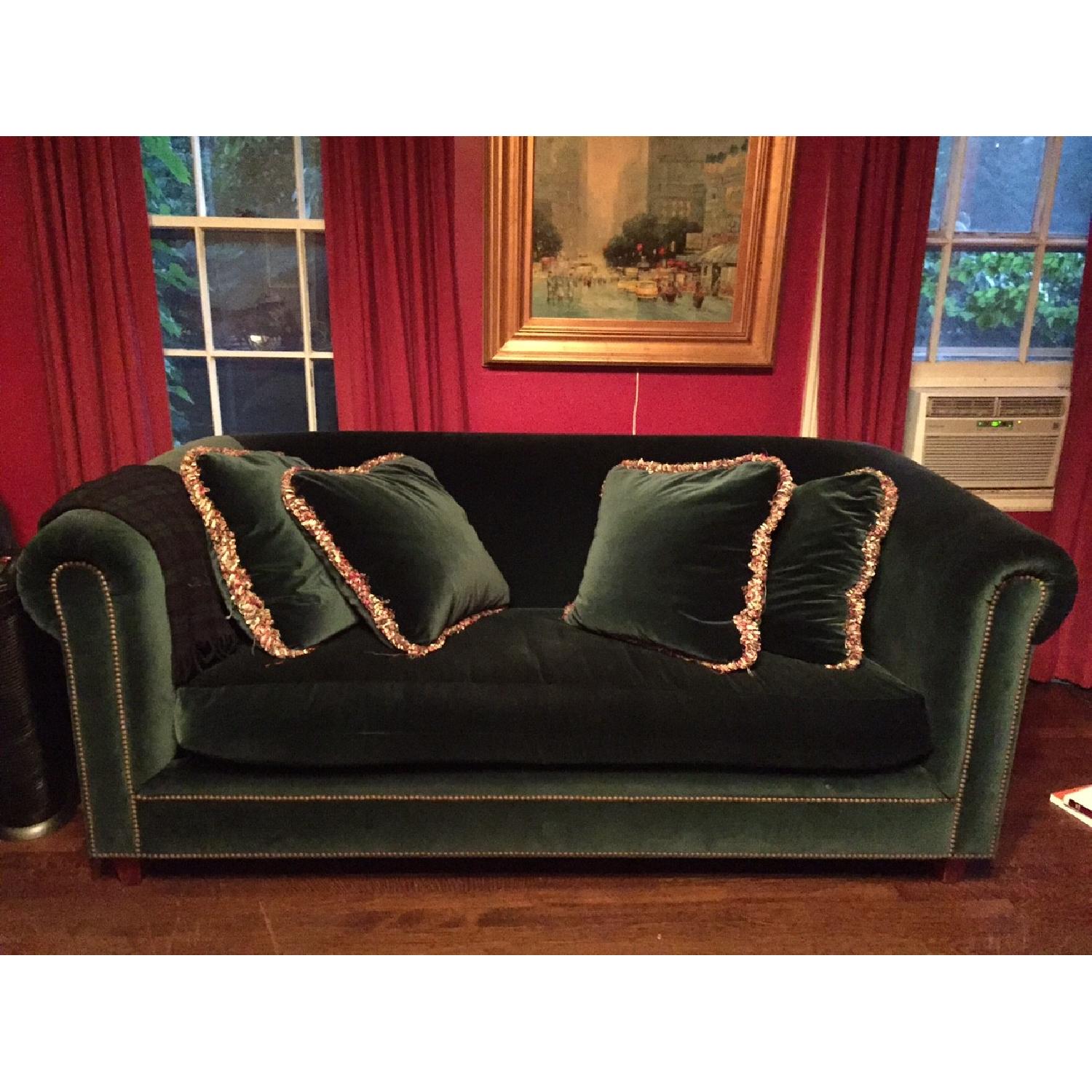 Vintage Velvet Upholstered Sofa - image-1