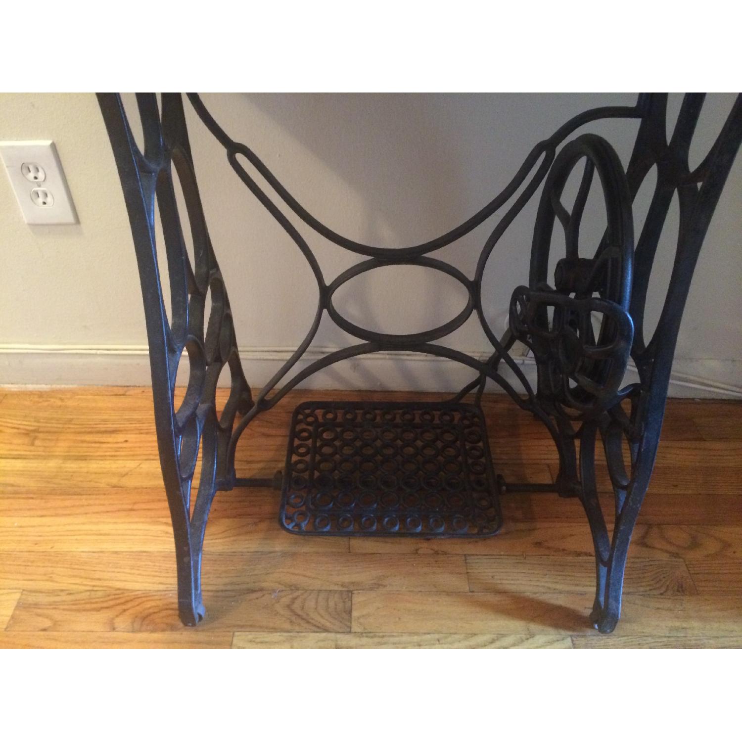 Vintage Reclaimed Wood Table w/ Sewing Table Base - image-6