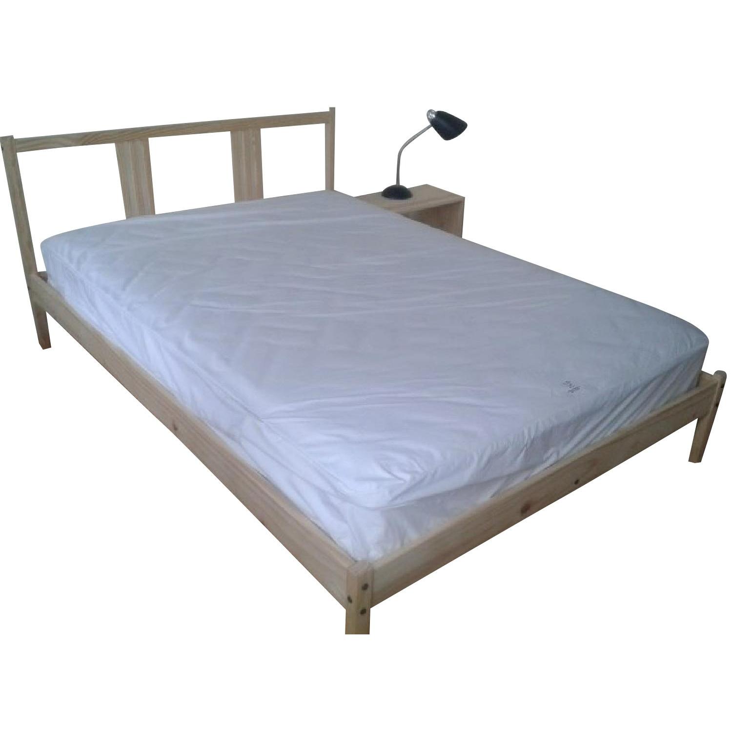 Ikea Full Size Bed Frame w/ Slatted Base AptDeco