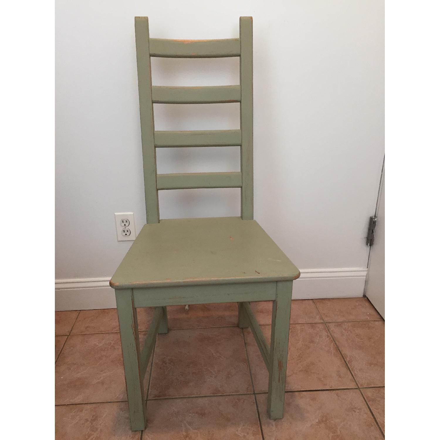 Ikea Ladder Back Antique Finish Dining Chairs- 4 - image-1