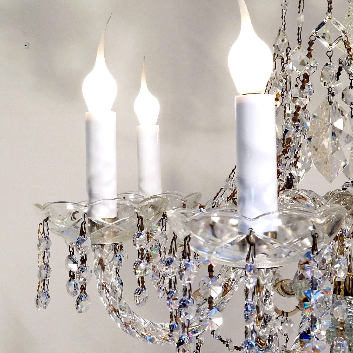 Vintage Crystal Chandelier Lavish with Crystal Drapes Sparkling - image-3