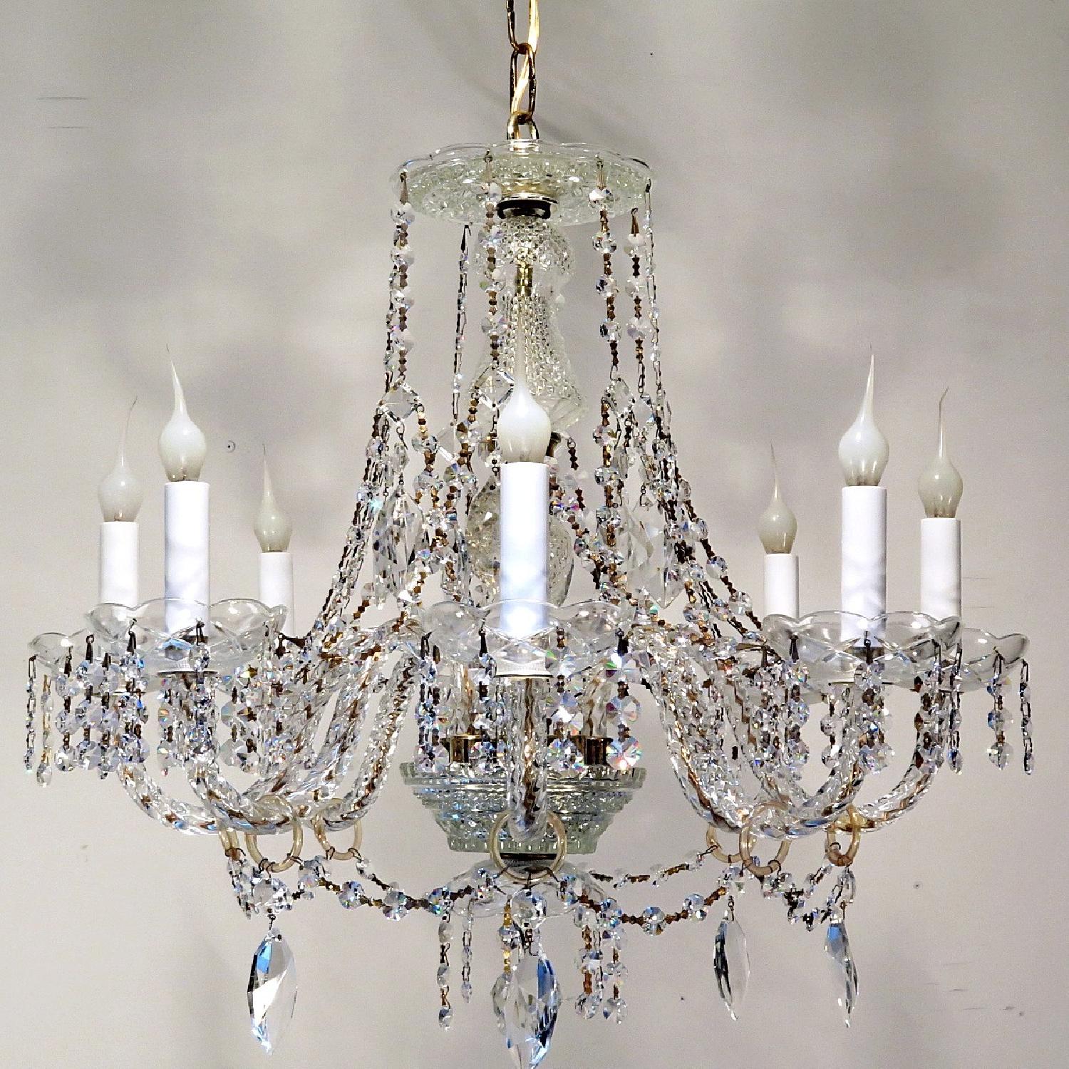 Vintage Crystal Chandelier Lavish with Crystal Drapes Sparkling - image-4