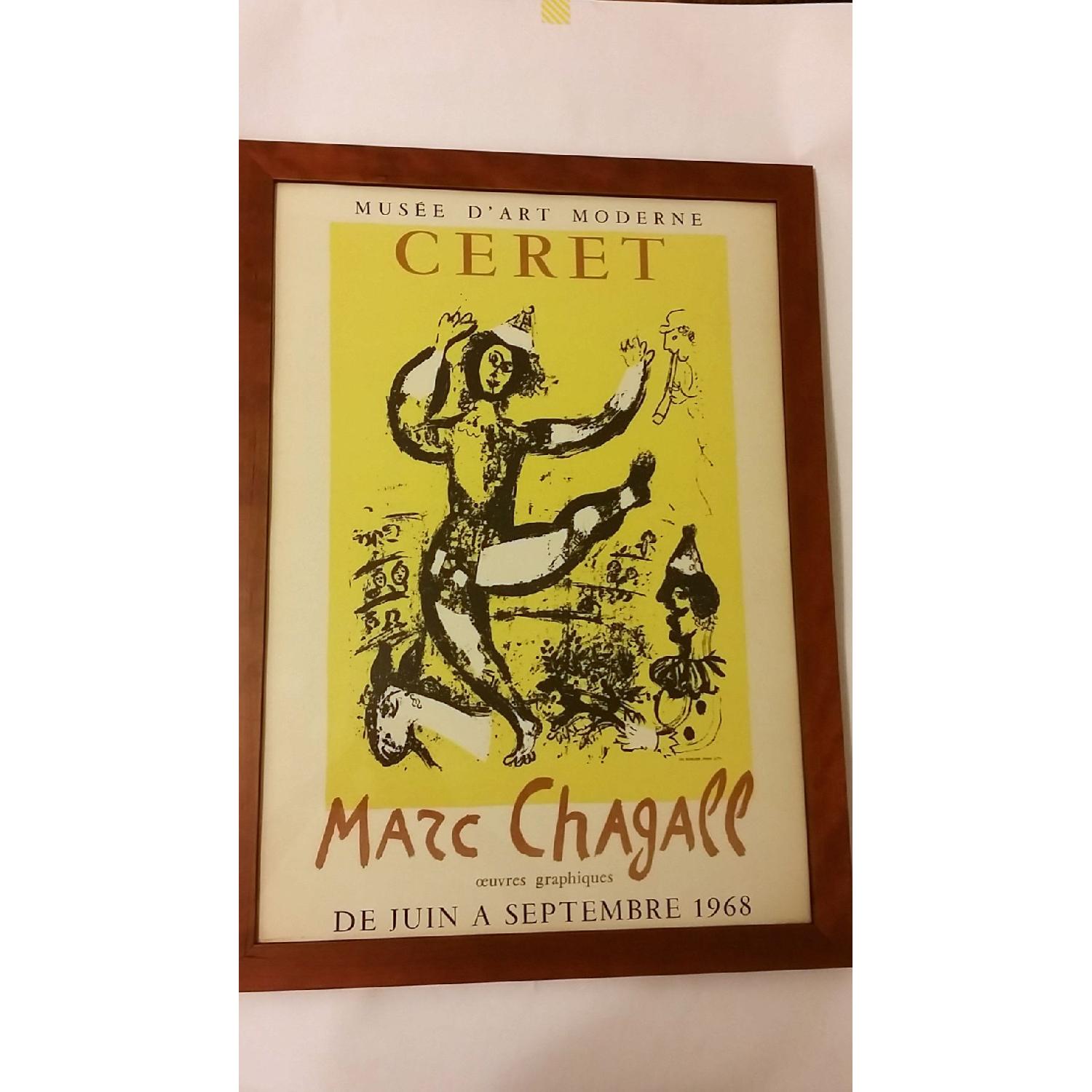Framed Marc Chagall 1968 Vintage Exhibition Poster - LE CIRQUE - image-2