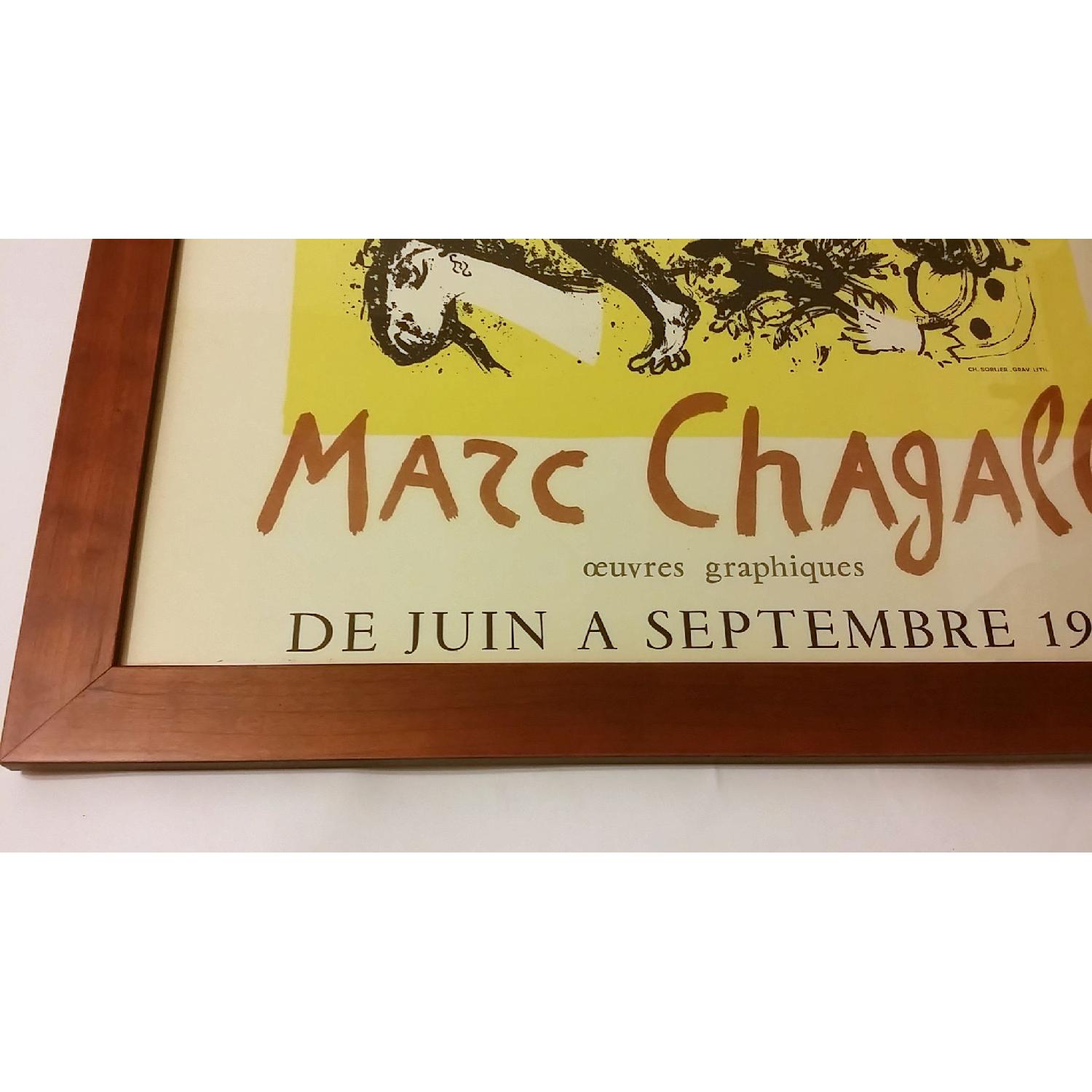 Framed Marc Chagall 1968 Vintage Exhibition Poster - LE CIRQUE - image-4