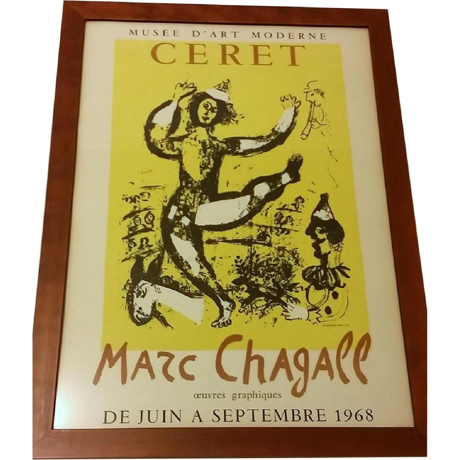 Framed Marc Chagall 1968 Vintage Exhibition Poster - LE CIRQUE - image-7