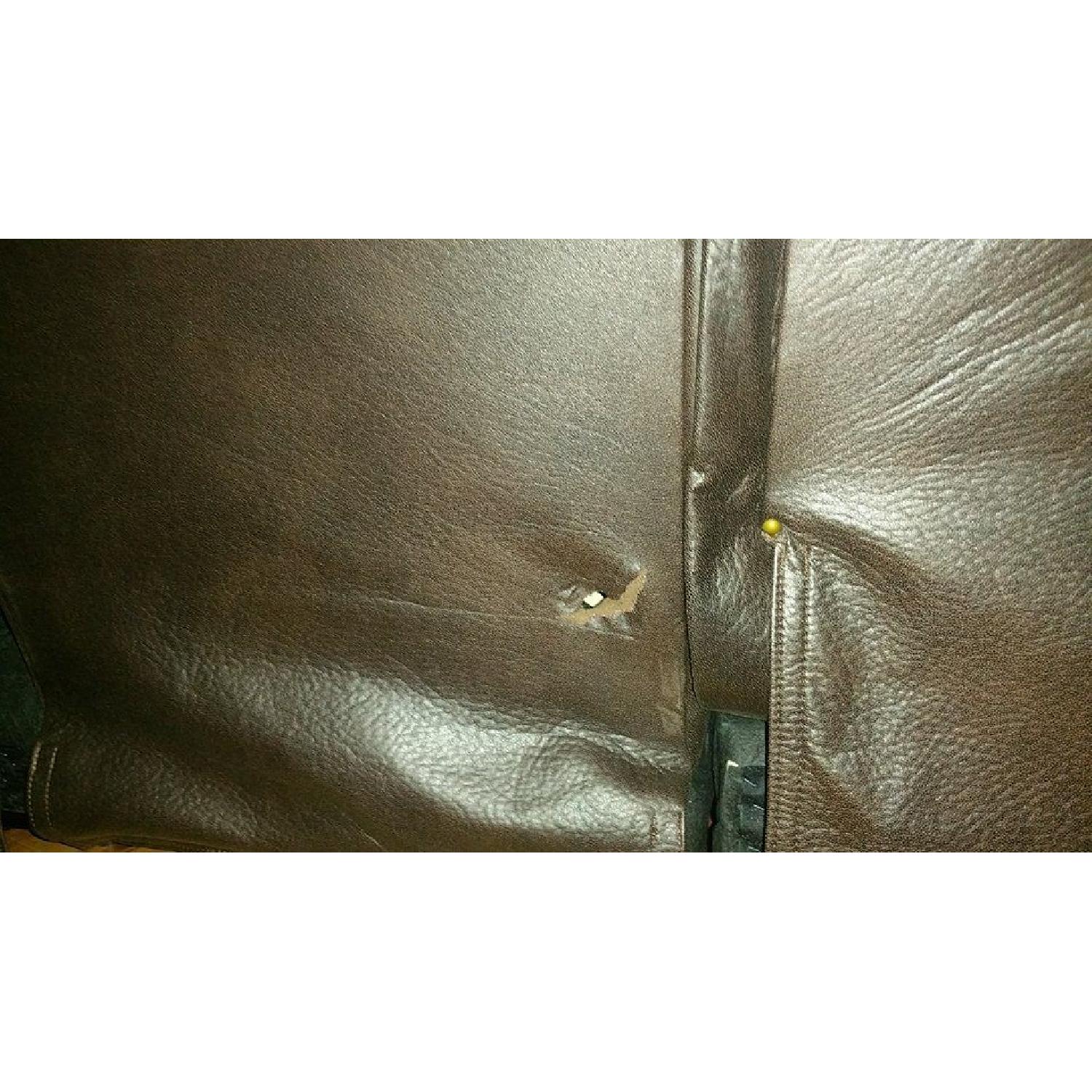 Faux Leather Sofa w/ Side Reclining Seats - image-6