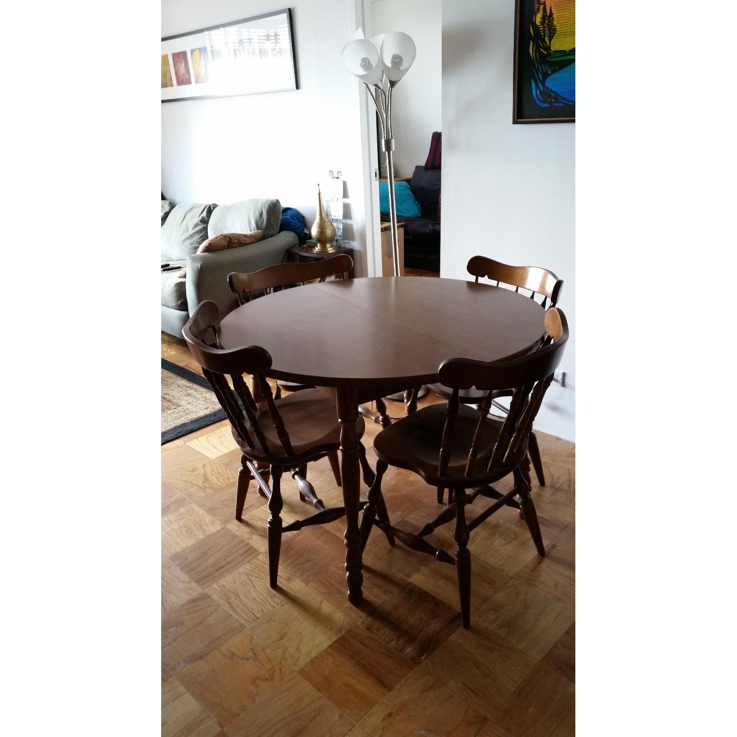 Wood Table w/ 4 Chairs - AptDeco