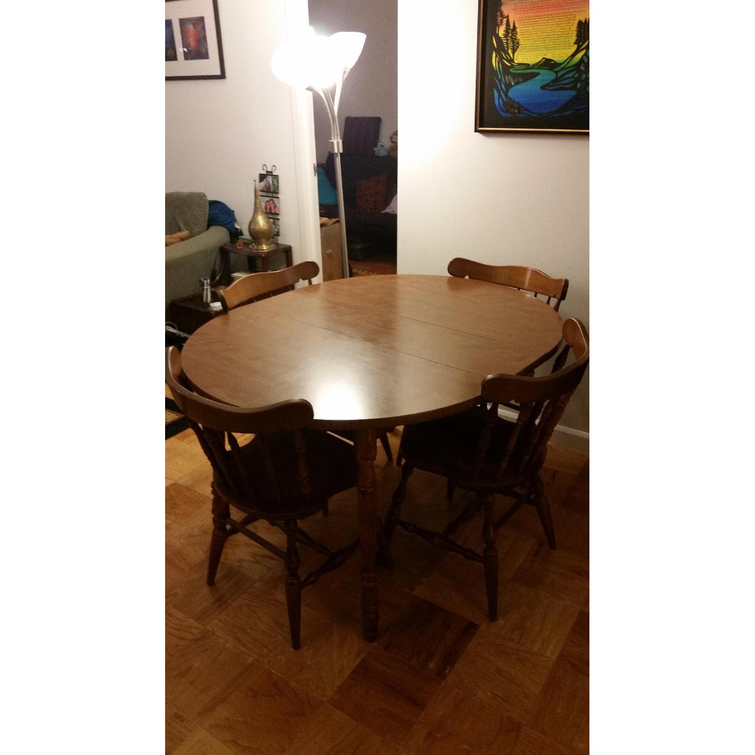 Wood Table w/ 4 Chairs - AptDeco