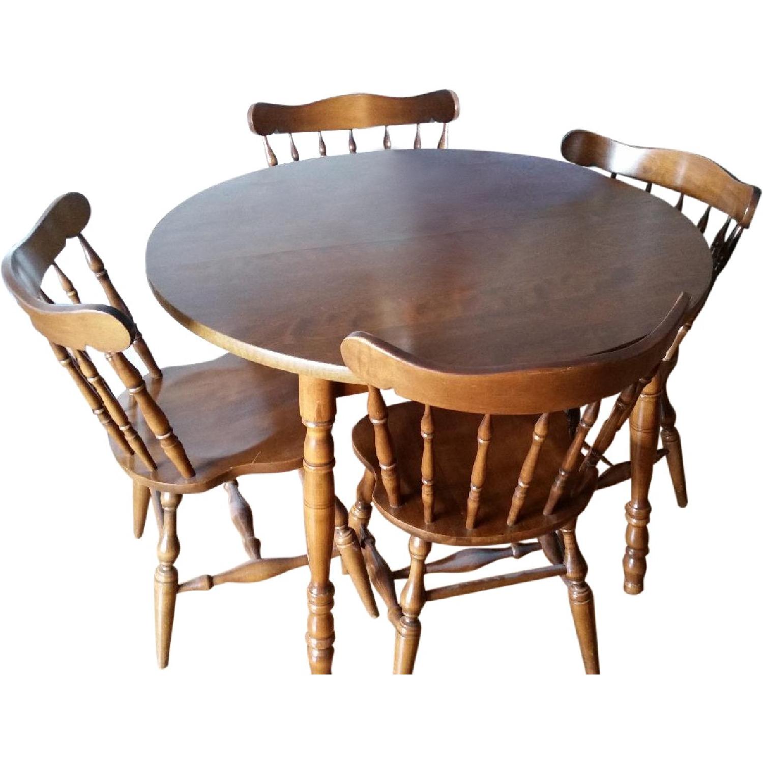Wood Table w/ 4 Chairs - AptDeco