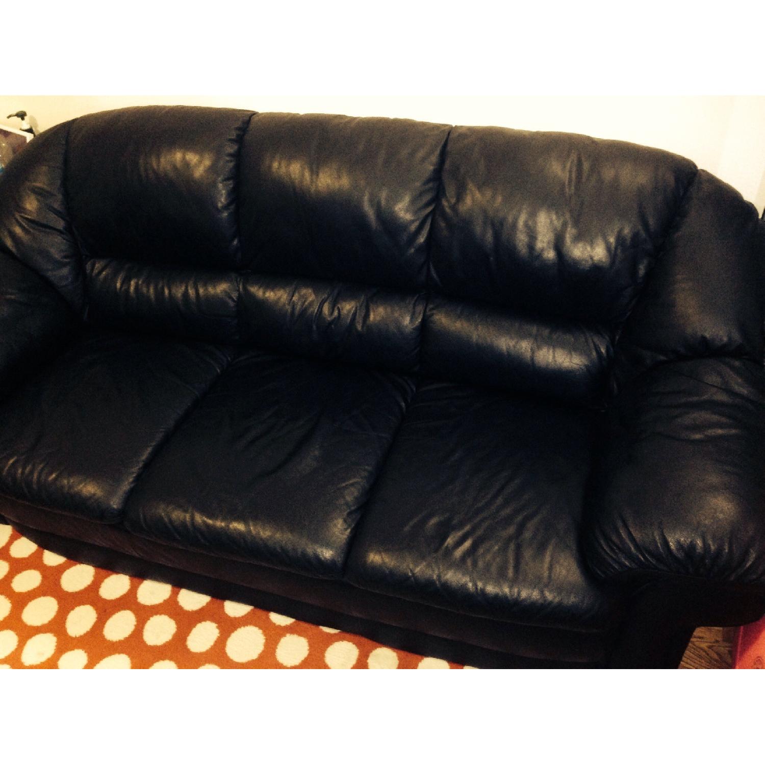Black Leather Sofa - image-2
