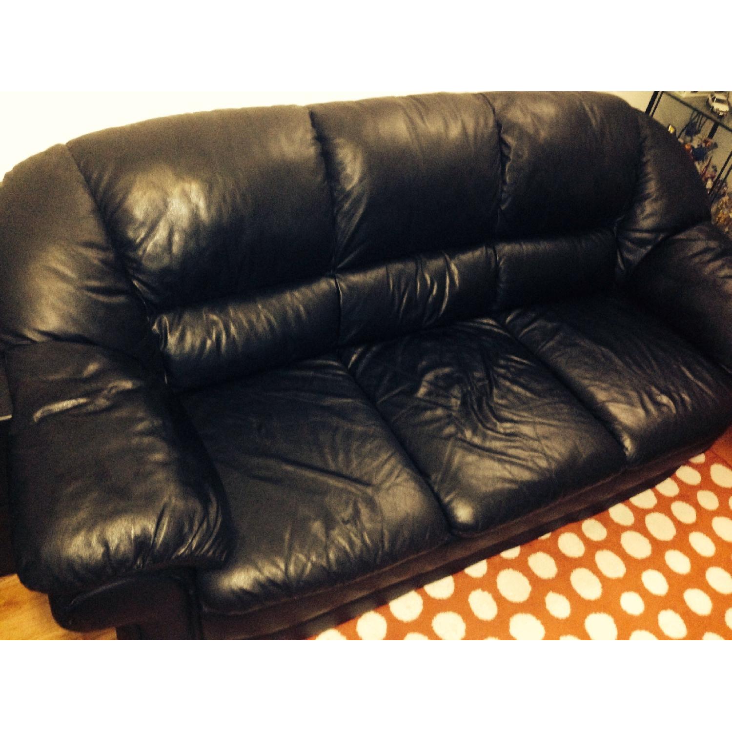 Black Leather Sofa - image-3