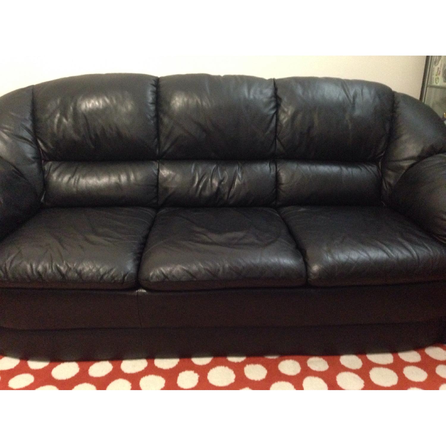Black Leather Sofa - image-4