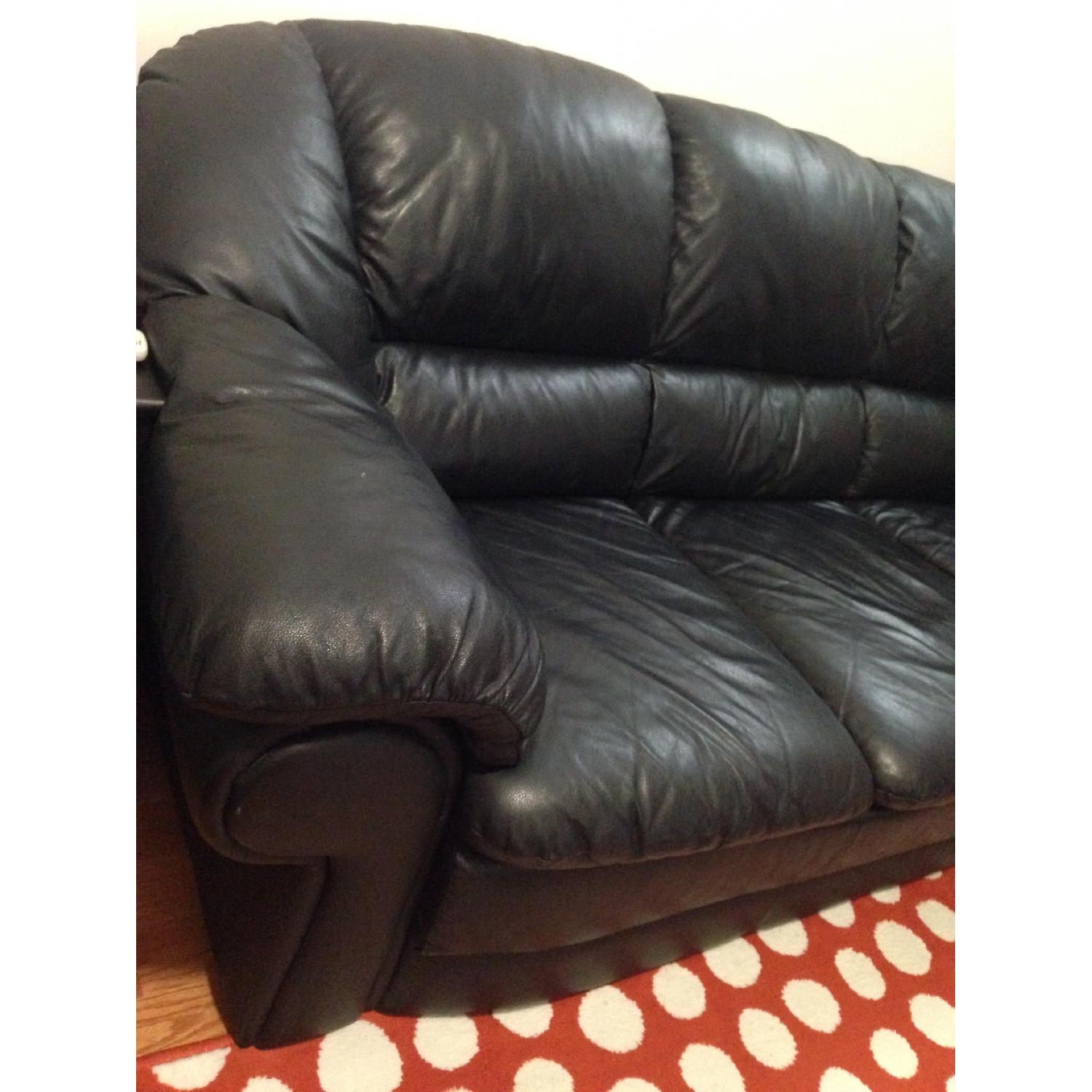 Black Leather Sofa - image-5