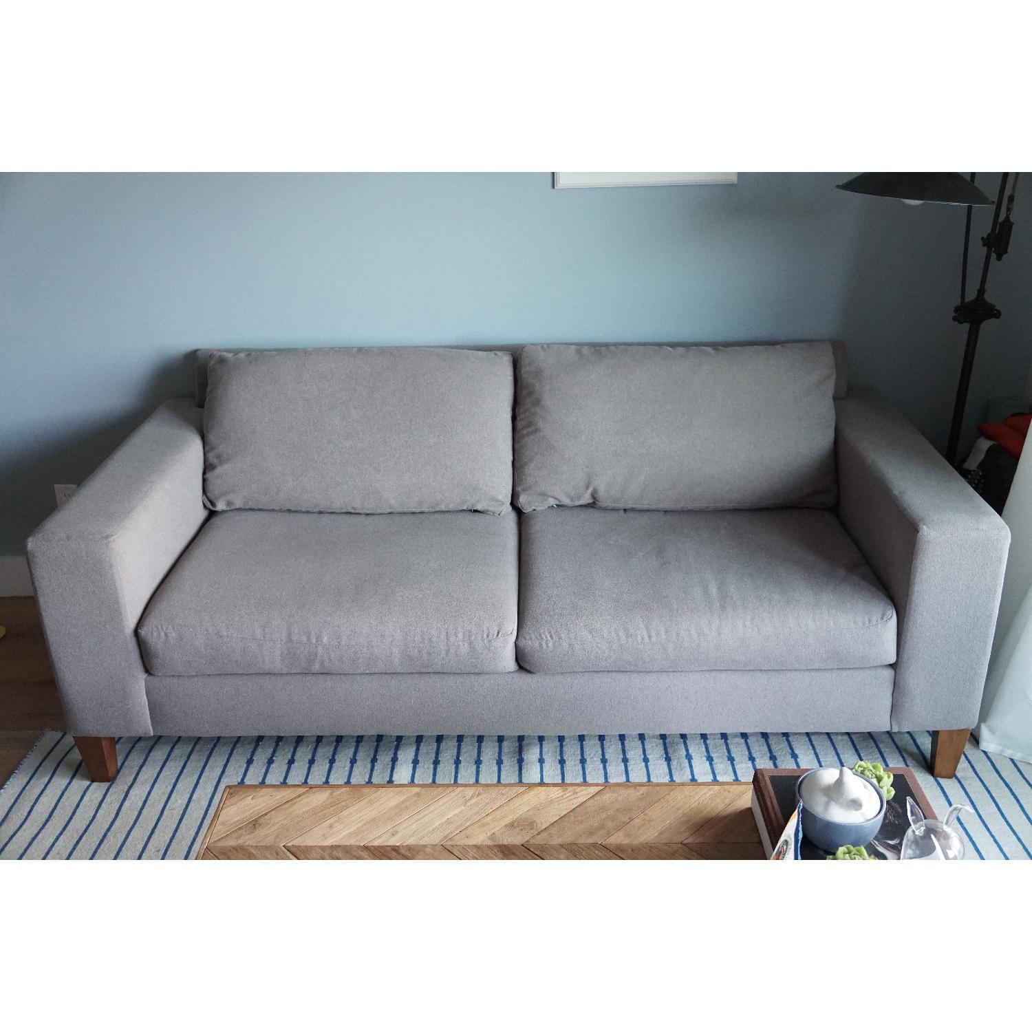 West Elm Marled Microfiber York Sofa - image-1