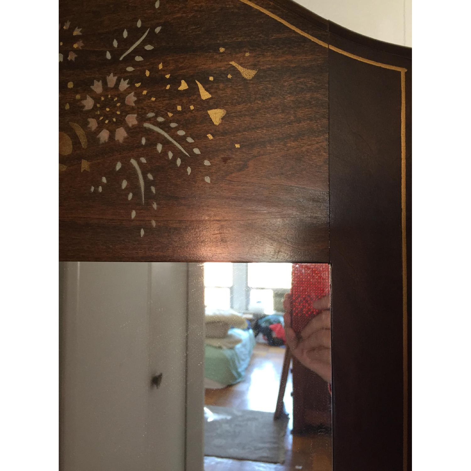 Wood Frame Standing Mirror with Inlay - image-1