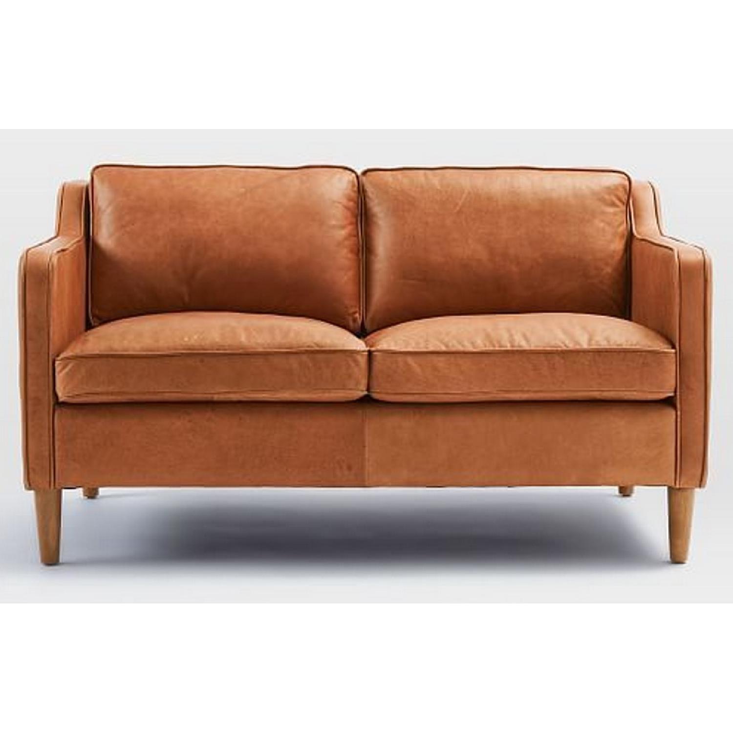 West Elm Hamilton Leather Sofa AptDeco
