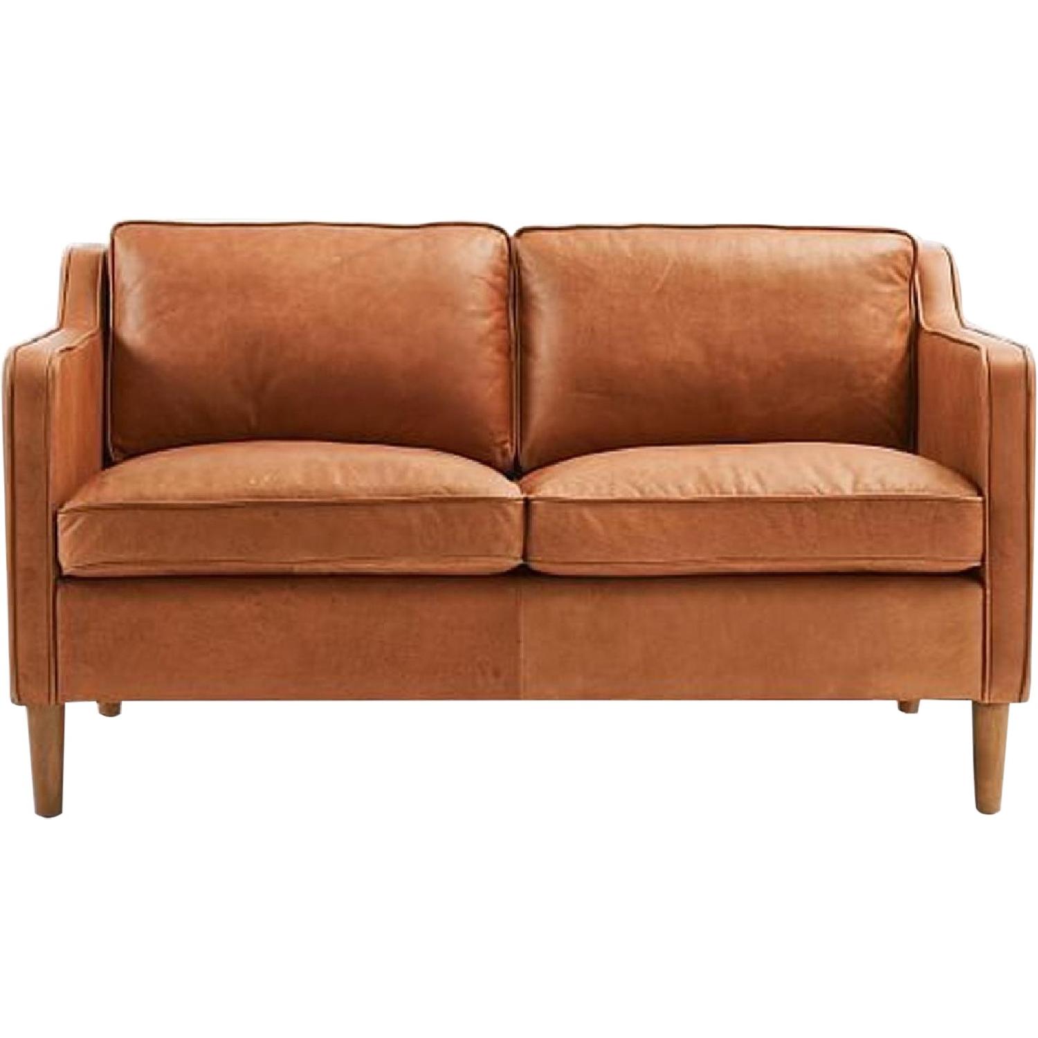 West Elm Hamilton Leather Sofa AptDeco