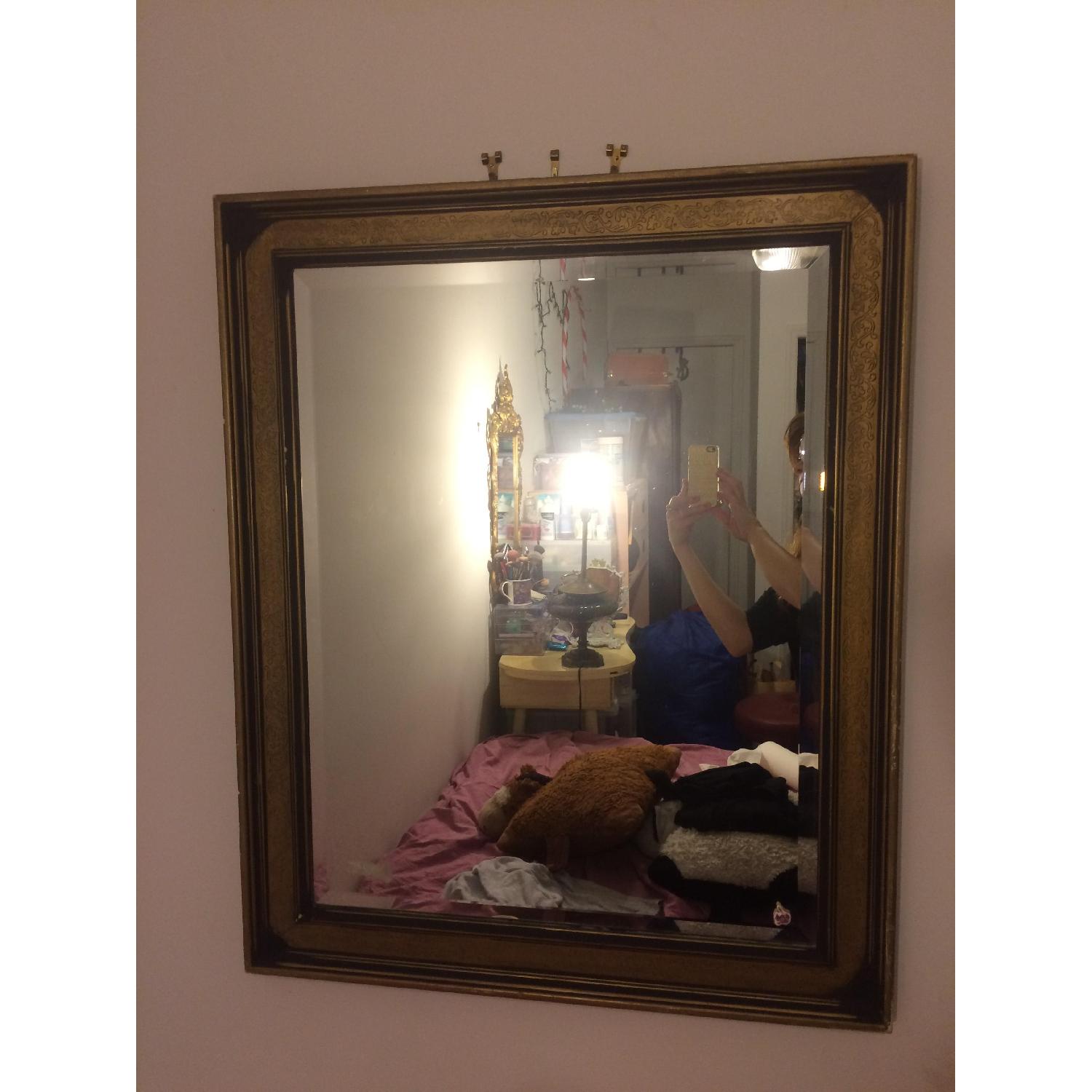 Vintage Art Deco Golden Mirror - image-1