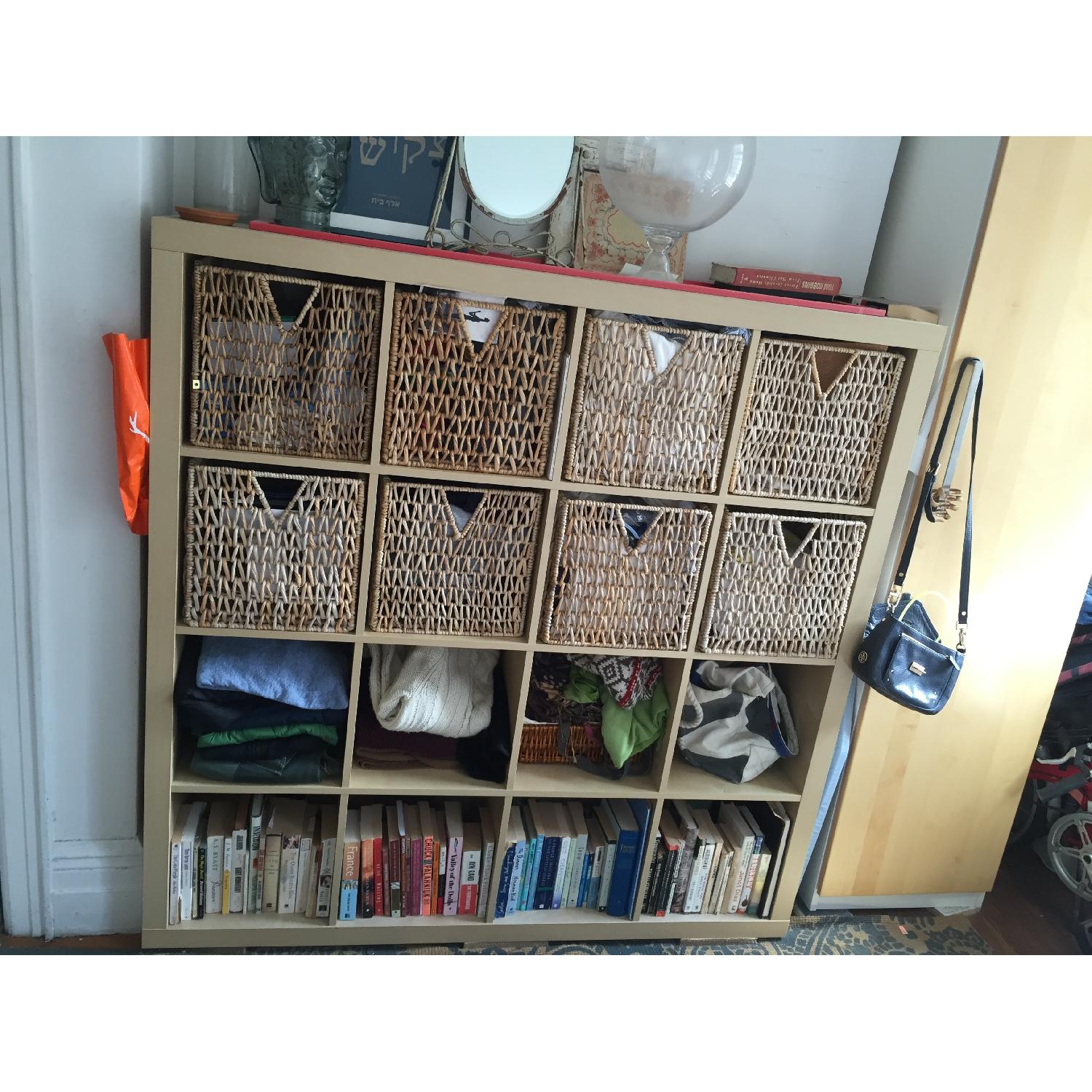 Ikea Expedit Shelf w/ 8 Wicker Baskets AptDeco