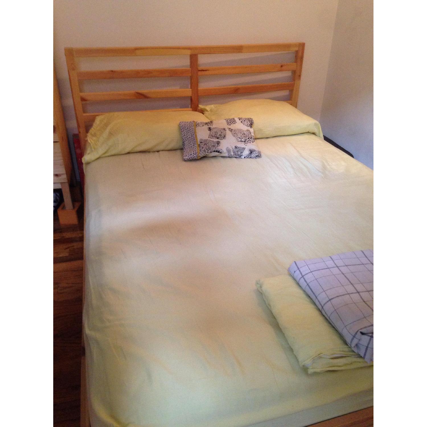 Ikea Tarva Full Bed Frame w/ Luroy Slatted Bed Base AptDeco