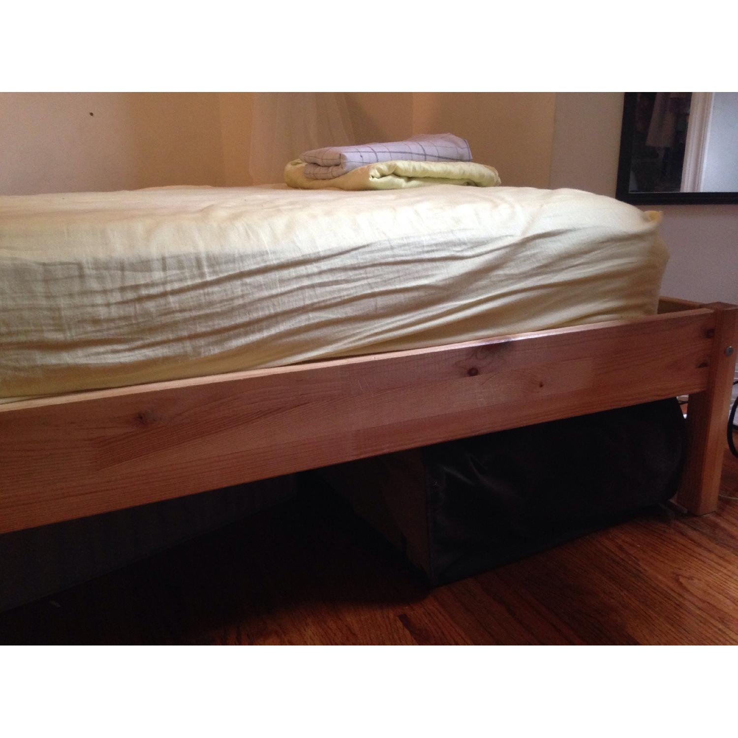 Ikea Tarva Full Bed Frame w/ Luroy Slatted Bed Base AptDeco